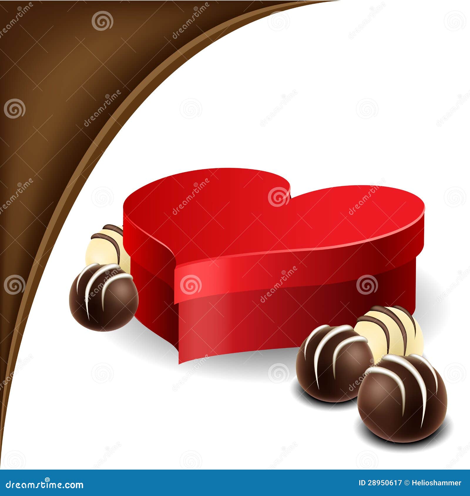 Heart Box With Chocolate Praline Stock Vector Illustration Of