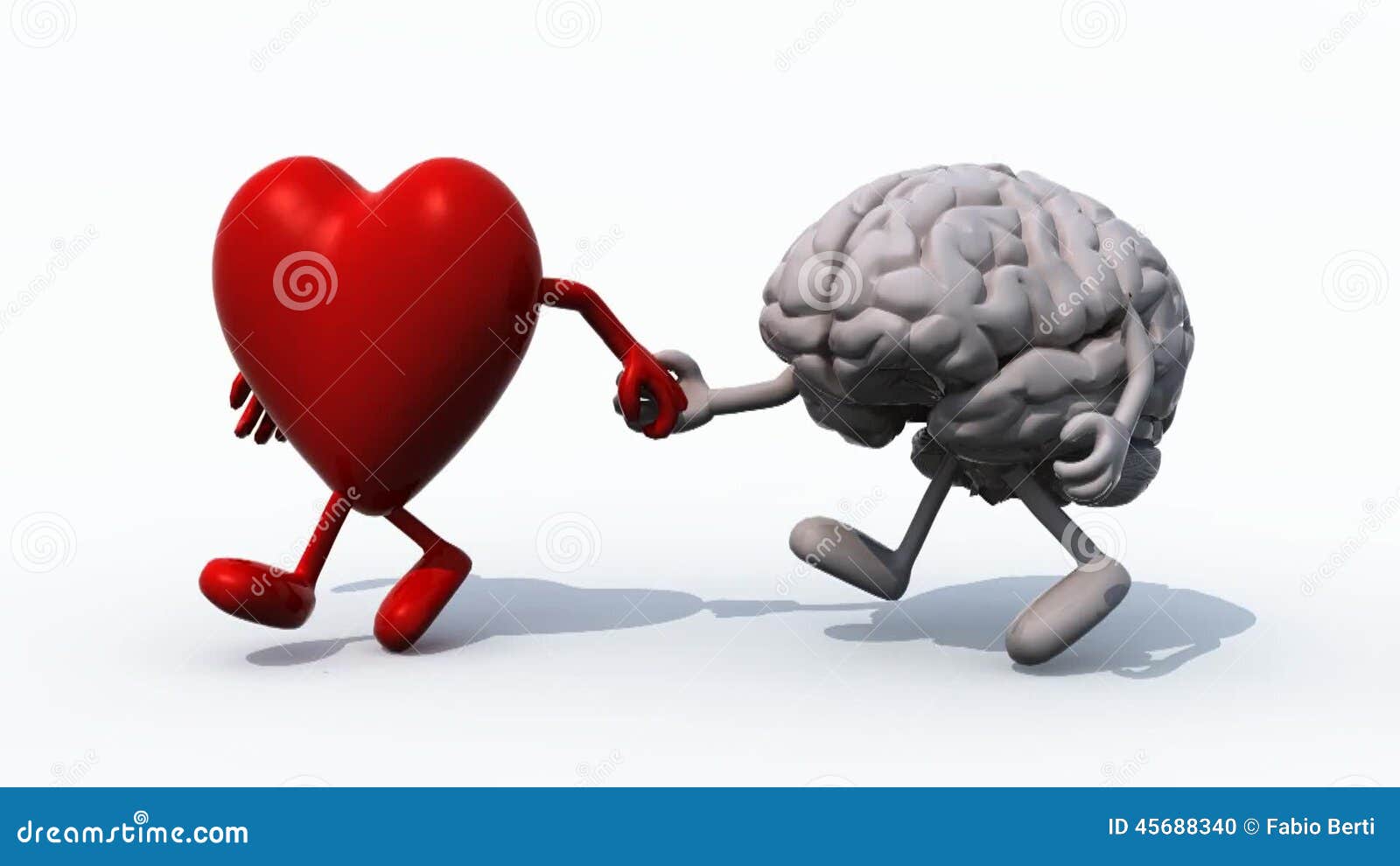 Heart and Brain that Walk Hand in Hand Stock Footage - Video of concept,  arms: 45688340