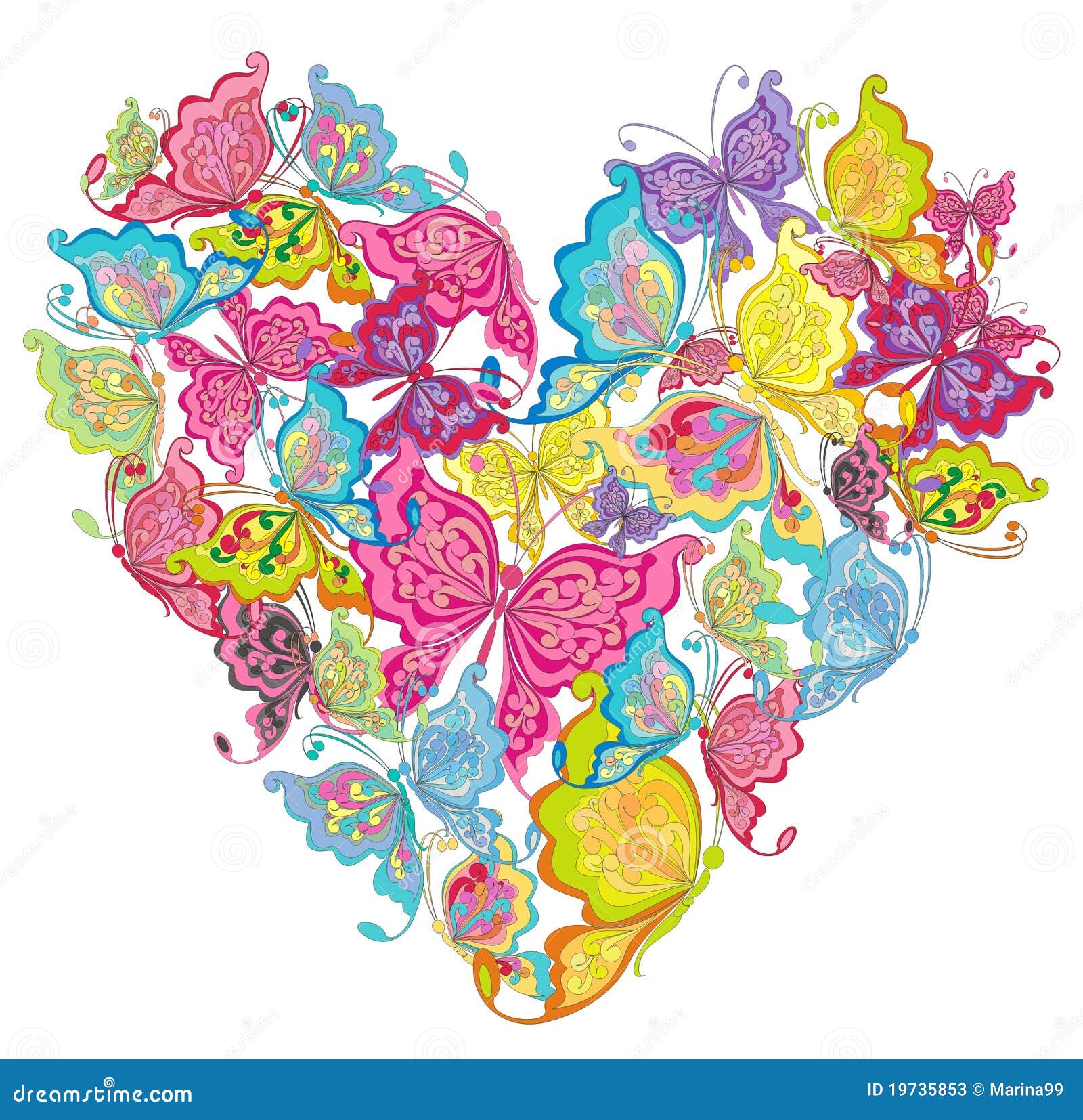 Download Heart Of Butterflies. Vector Illustration Stock Vector ...