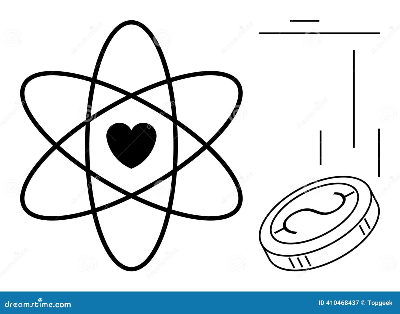 Heart at the Center of Atom with Coin and Motion Lines Representing  Science, Love, and Value Stock Illustration - Illustration of metaphor,  atom: 410468437