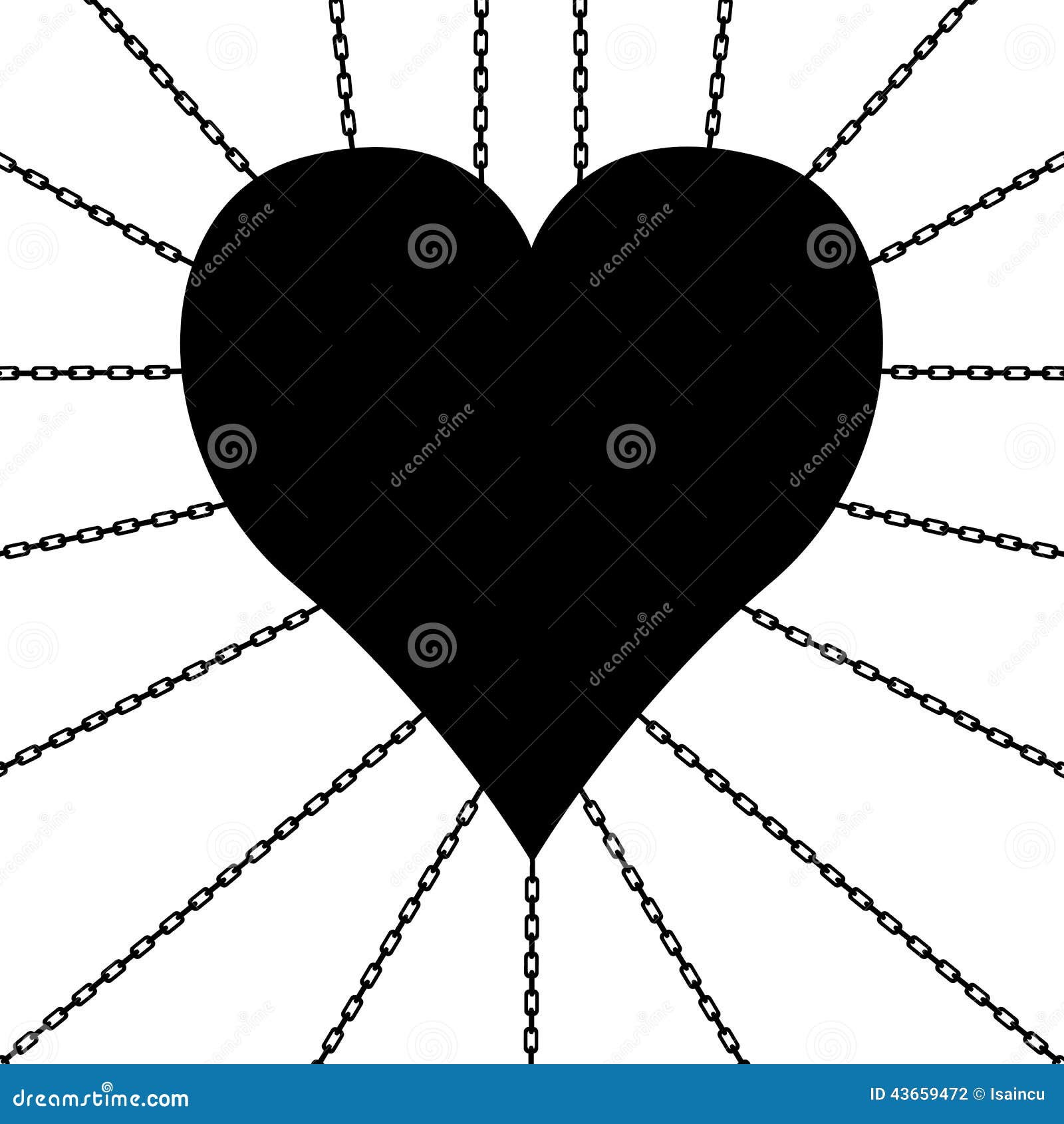 Heart in chains stock vector. Illustration of pictogram 43659472