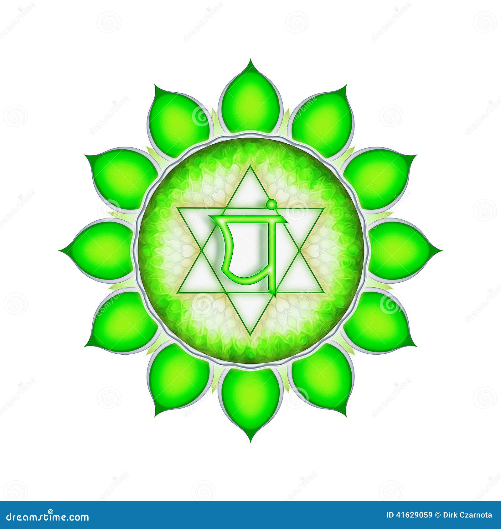 Heart Chakra Symbol Concept, Flower Floral, Watercolor Painting Royalty