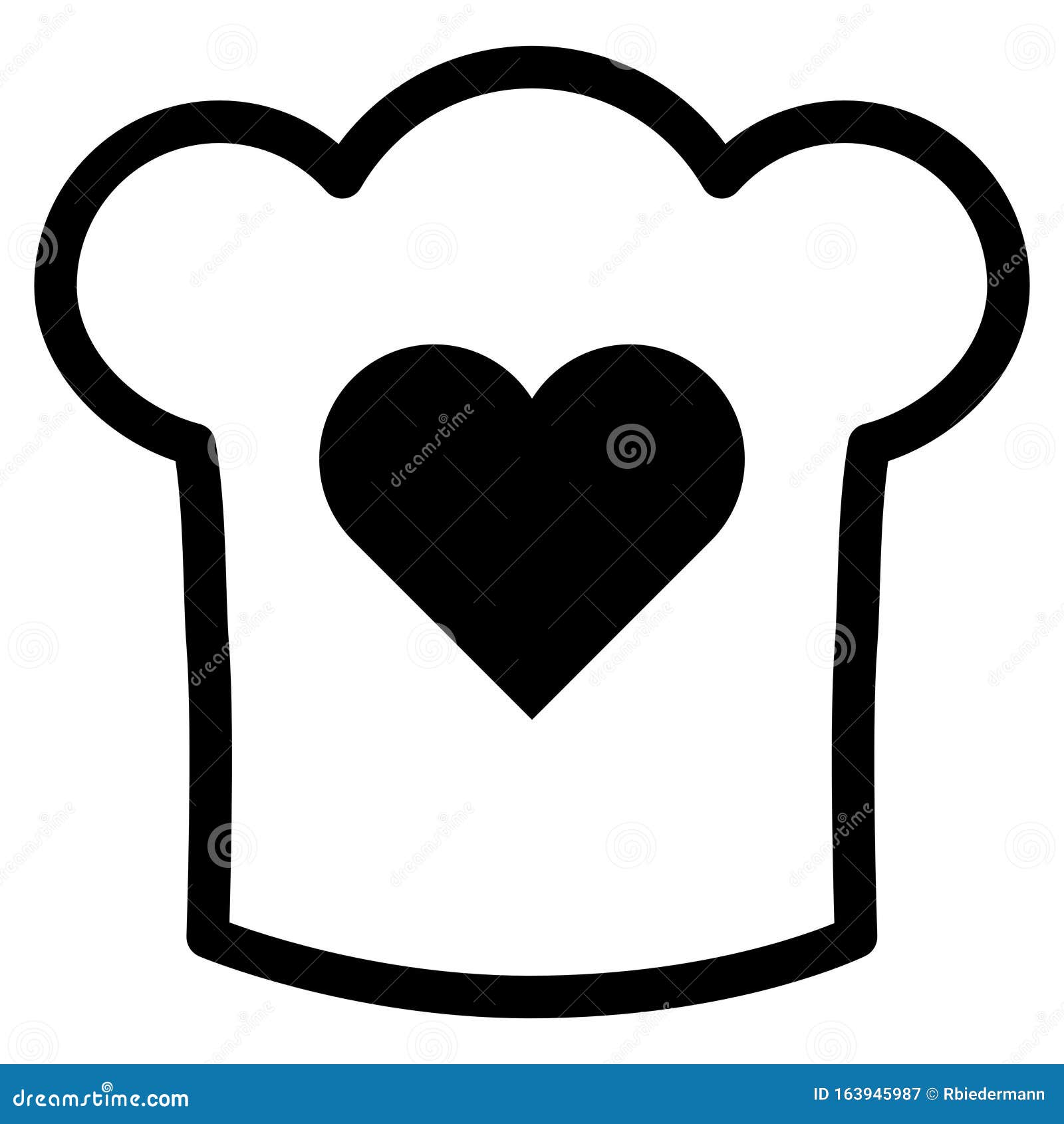 Heart and chef hat stock vector. Illustration of food - 163945987