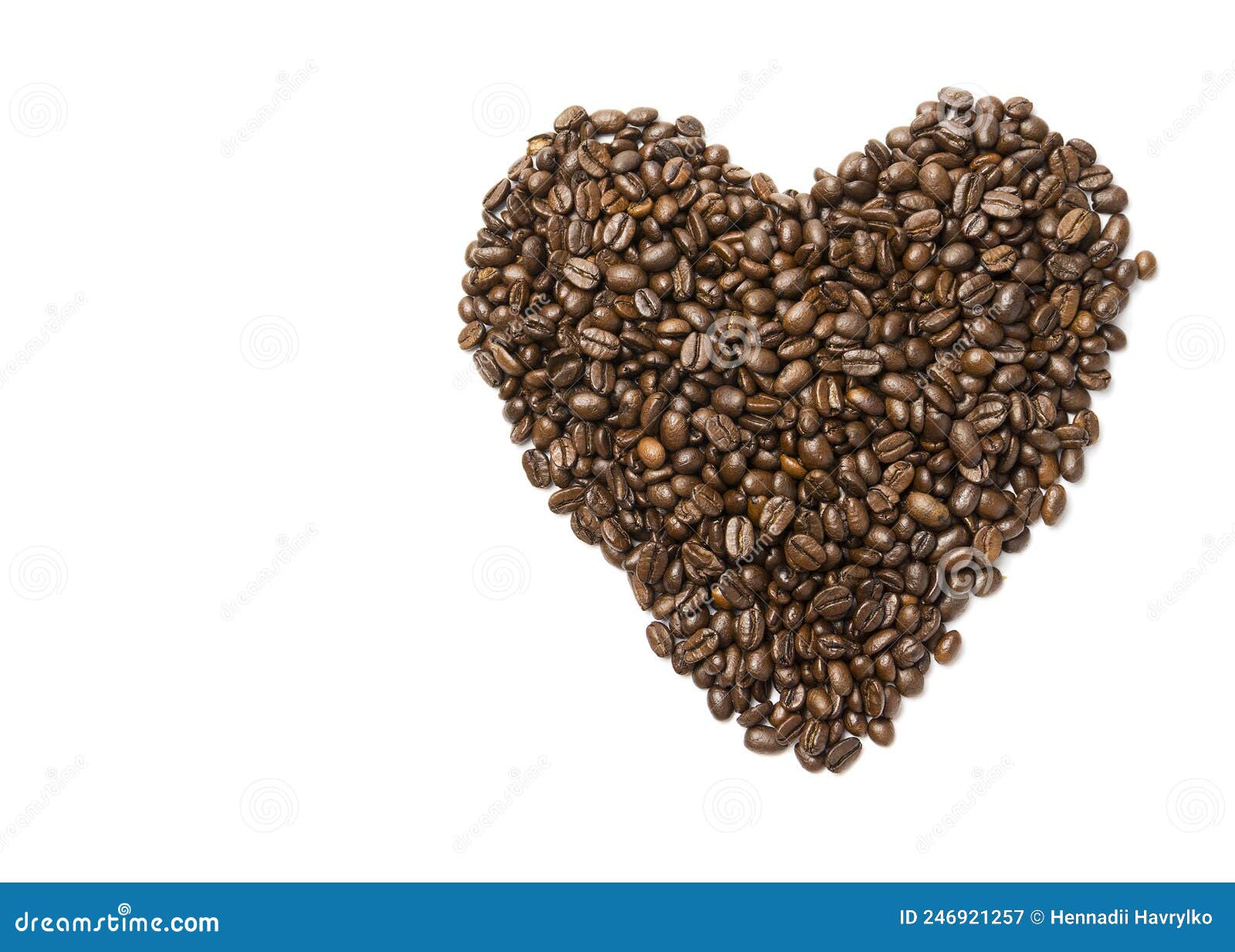 Heart from Coffee Beans. Coffee Beans in Heart Shape White Background