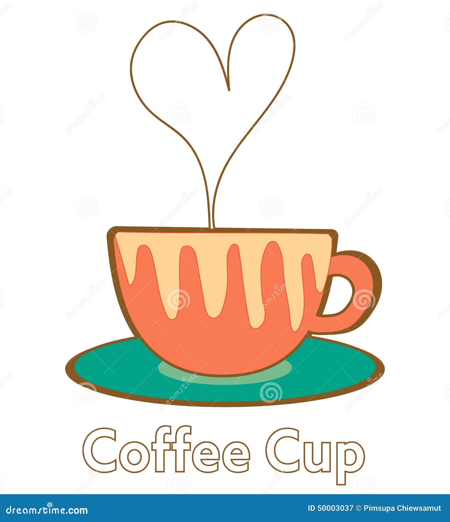 Heart coffee cup stock vector. Illustration of vector 50003037
