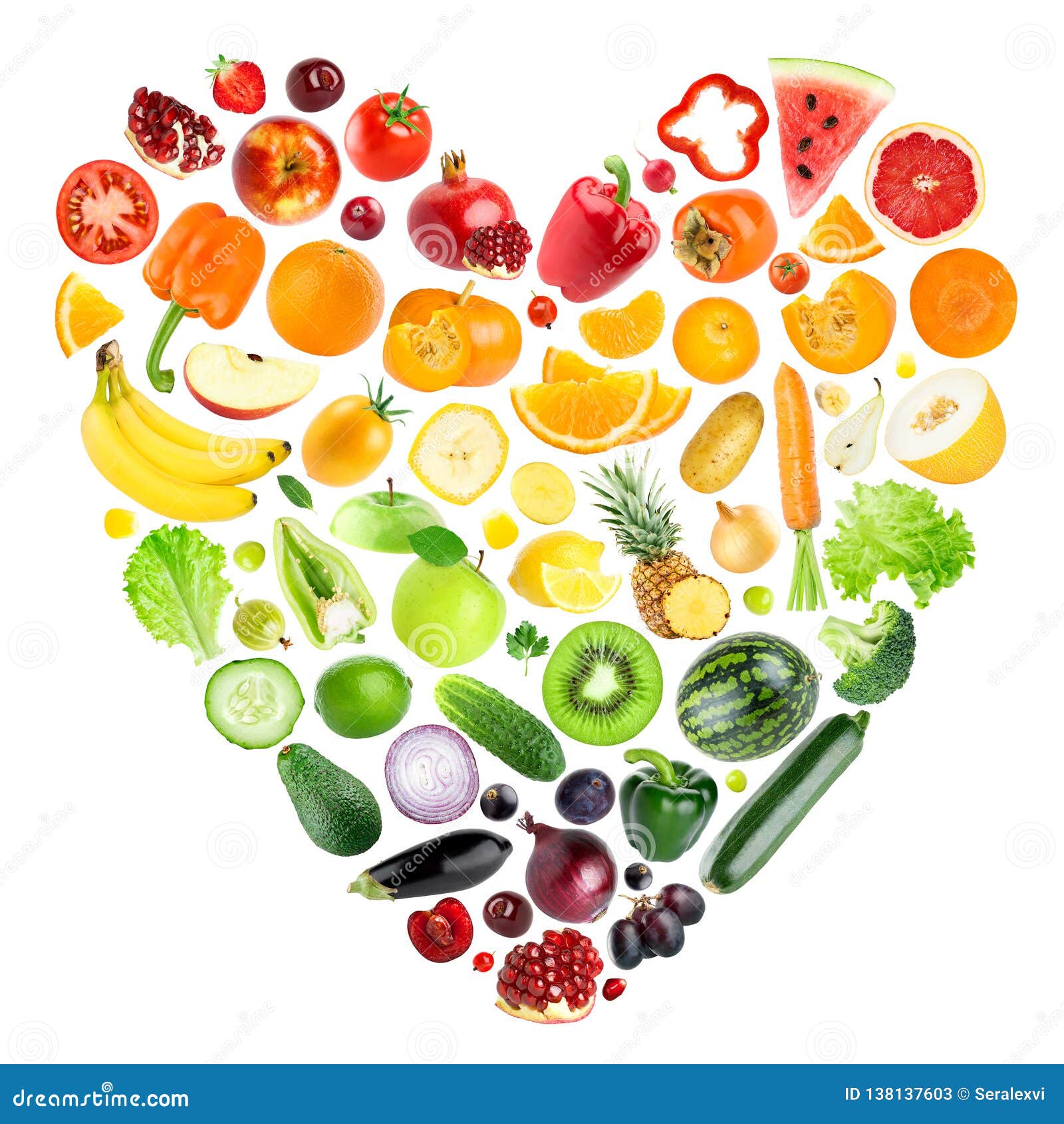 Heart Of Color Fruits And Vegetables Stock Image Image Of Grape