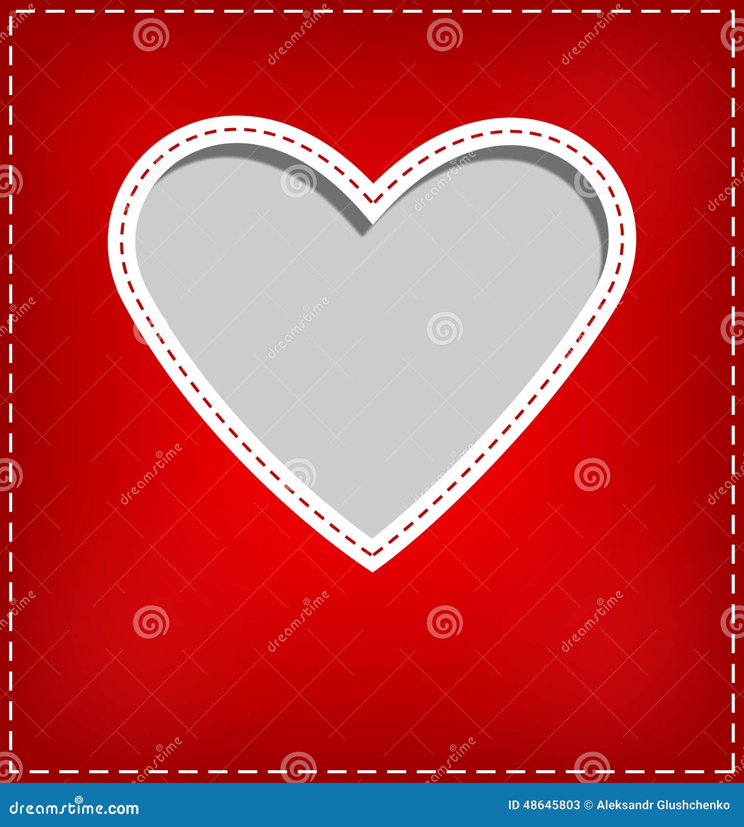 heart cutout in red card on grey