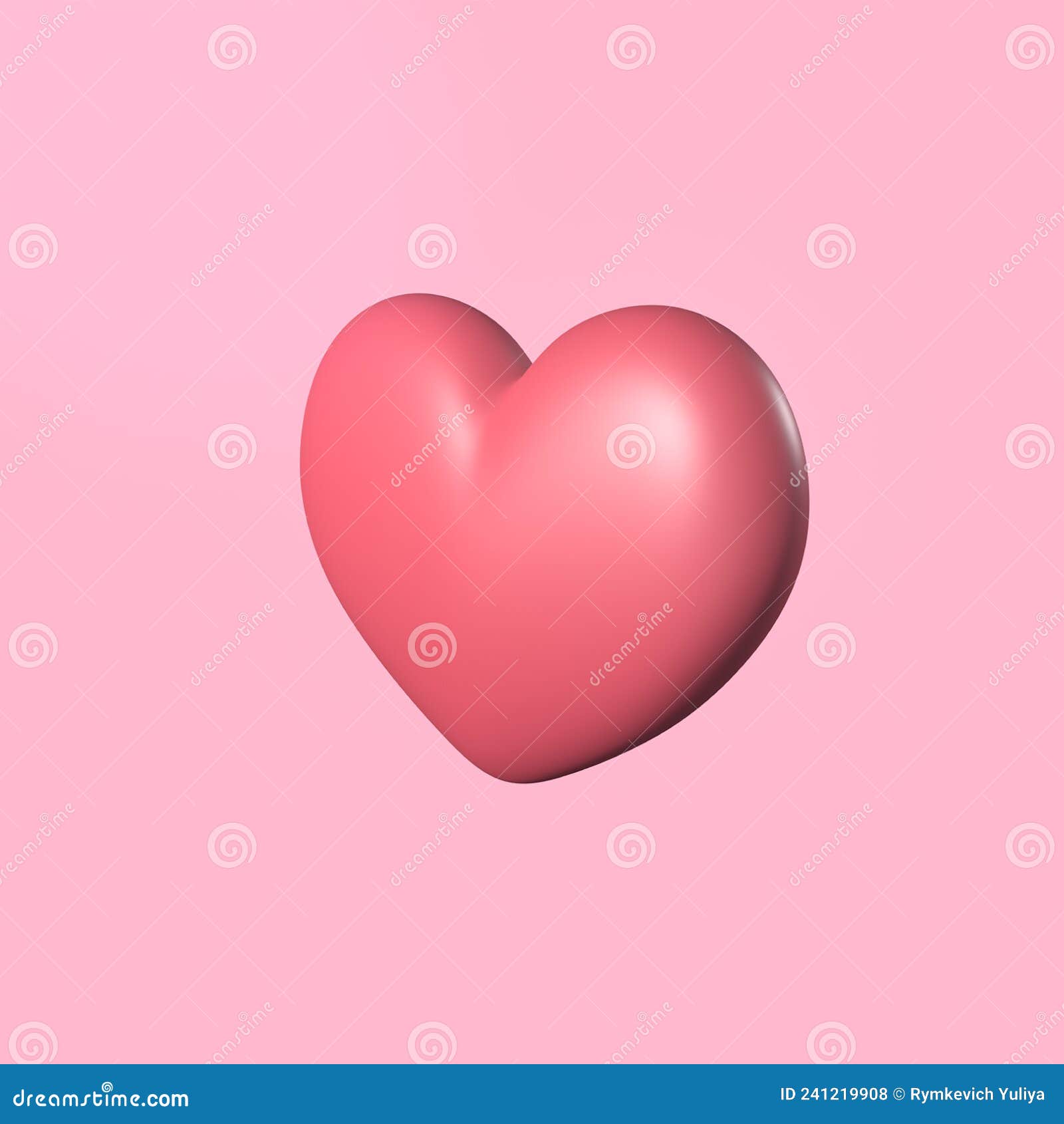 Heart 3D Rendering Illustration Symbol of Love Stock Illustration ...