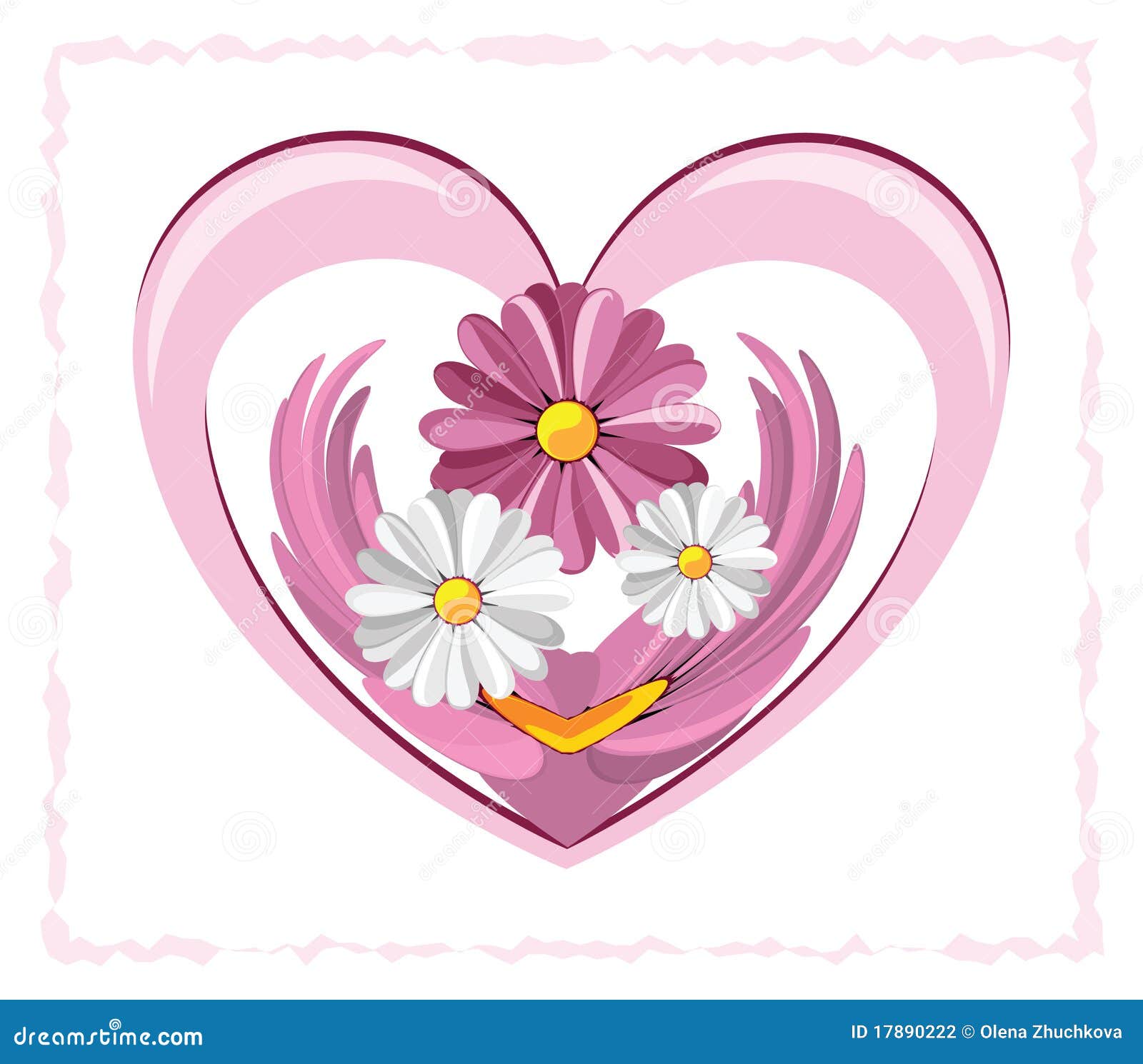 Heart and the daisy stock vector. Illustration of honeymoon 17890222