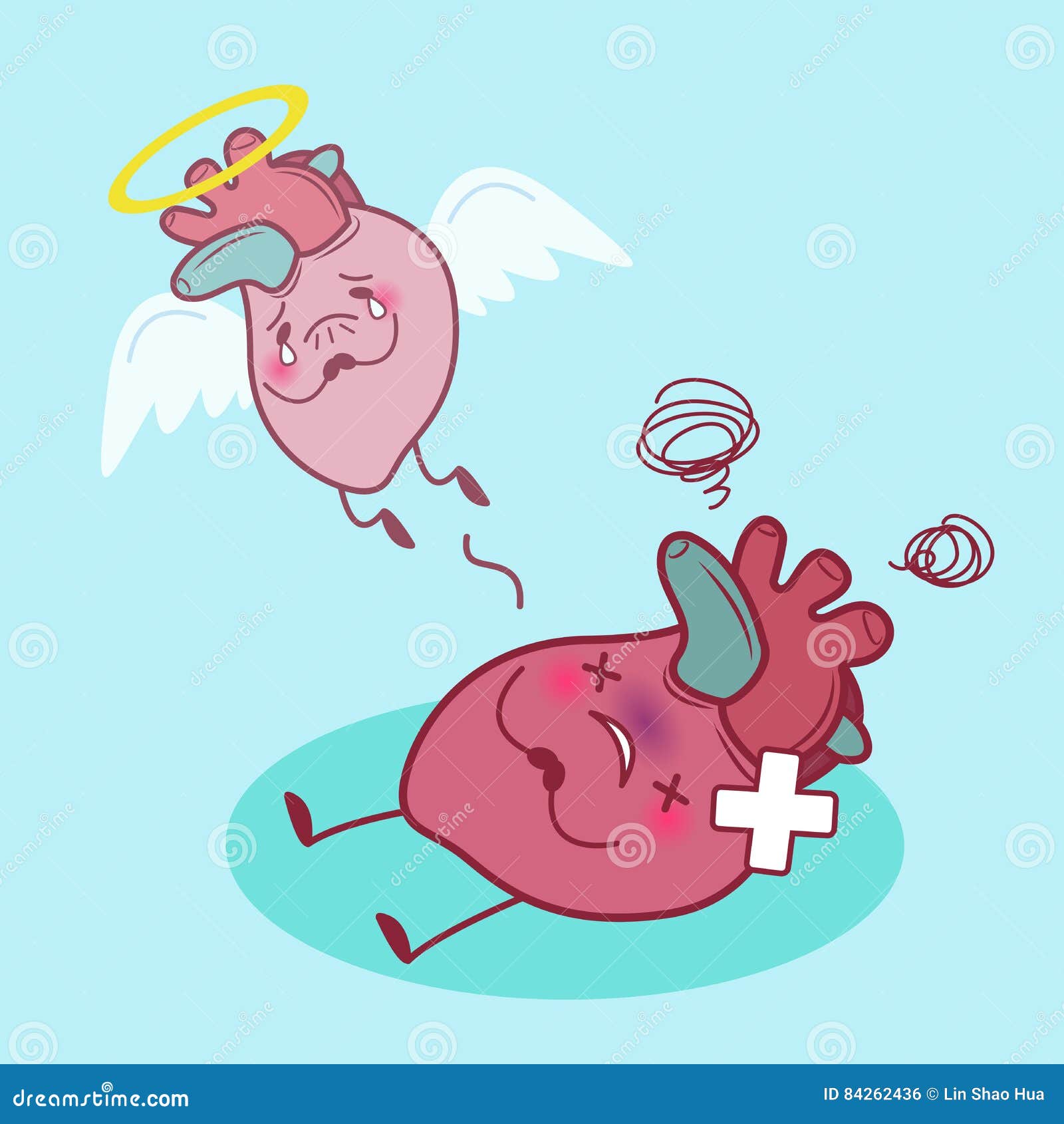 Heart Dead with Myocardial Infarction Stock Vector - Illustration of ...