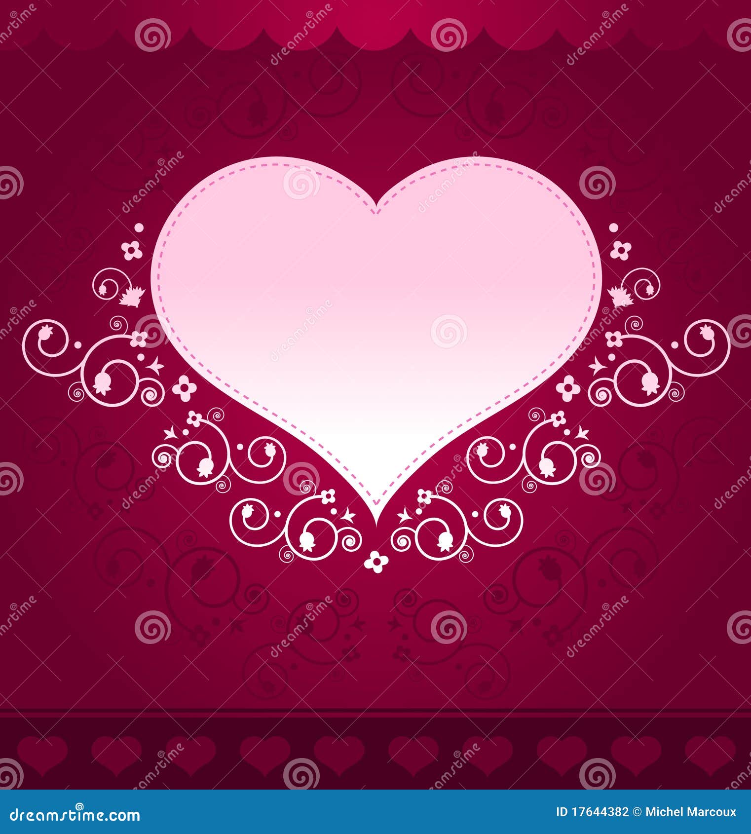 Heart Design On Dark Pink Background Stock Vector - Illustration of love, valentine ...