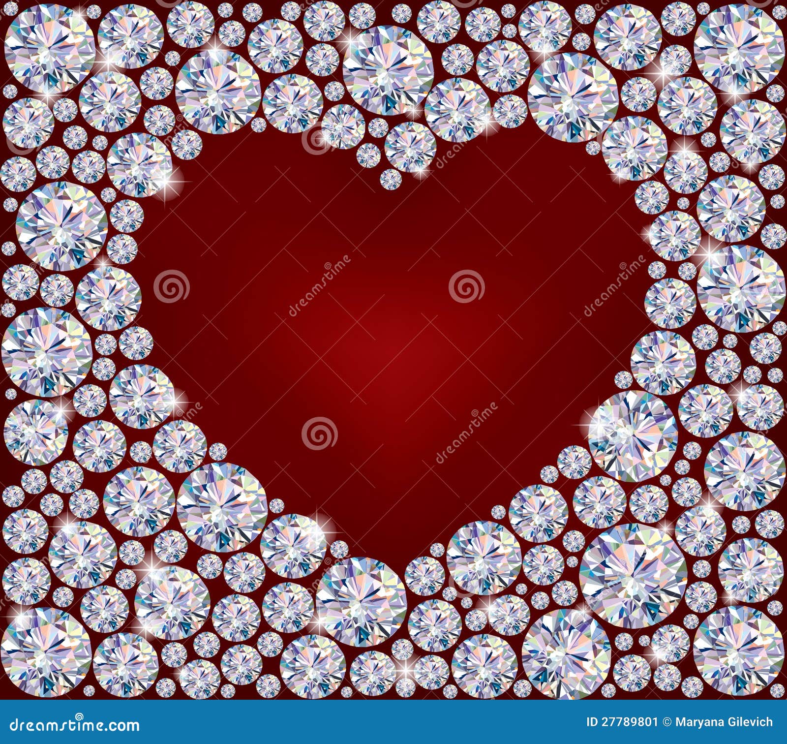 Heart of Diamonds stock vector. Illustration of design 27789801