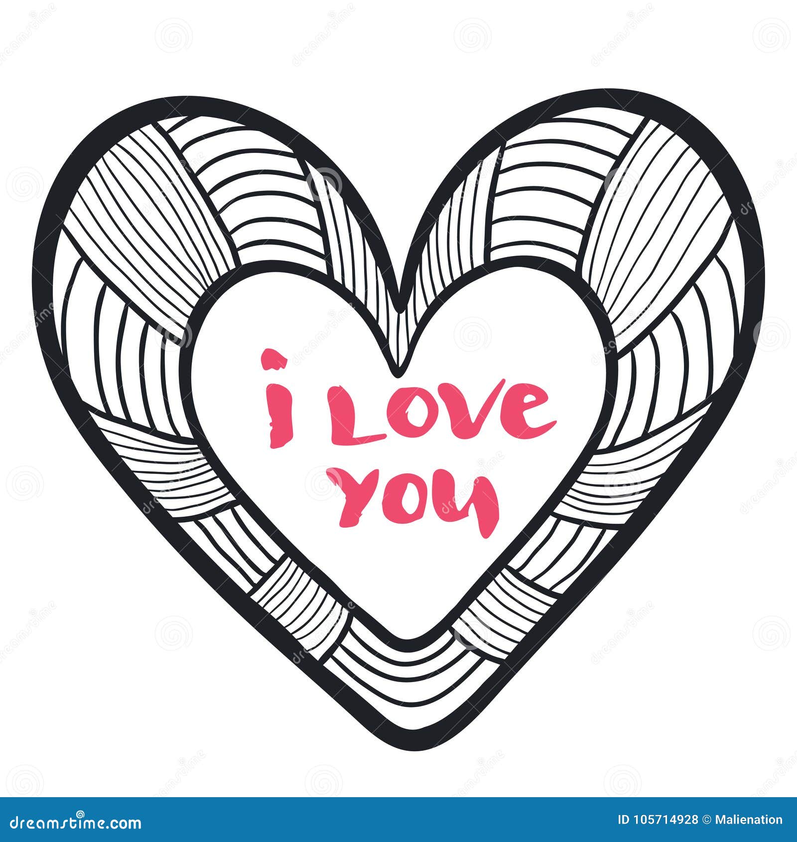 Download Heart In Doodle Style. Vector Illustration For Coloring ...