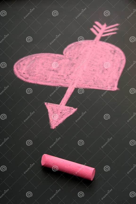 Heart drawn in chalk stock image. Image of romantic, feeling 442115
