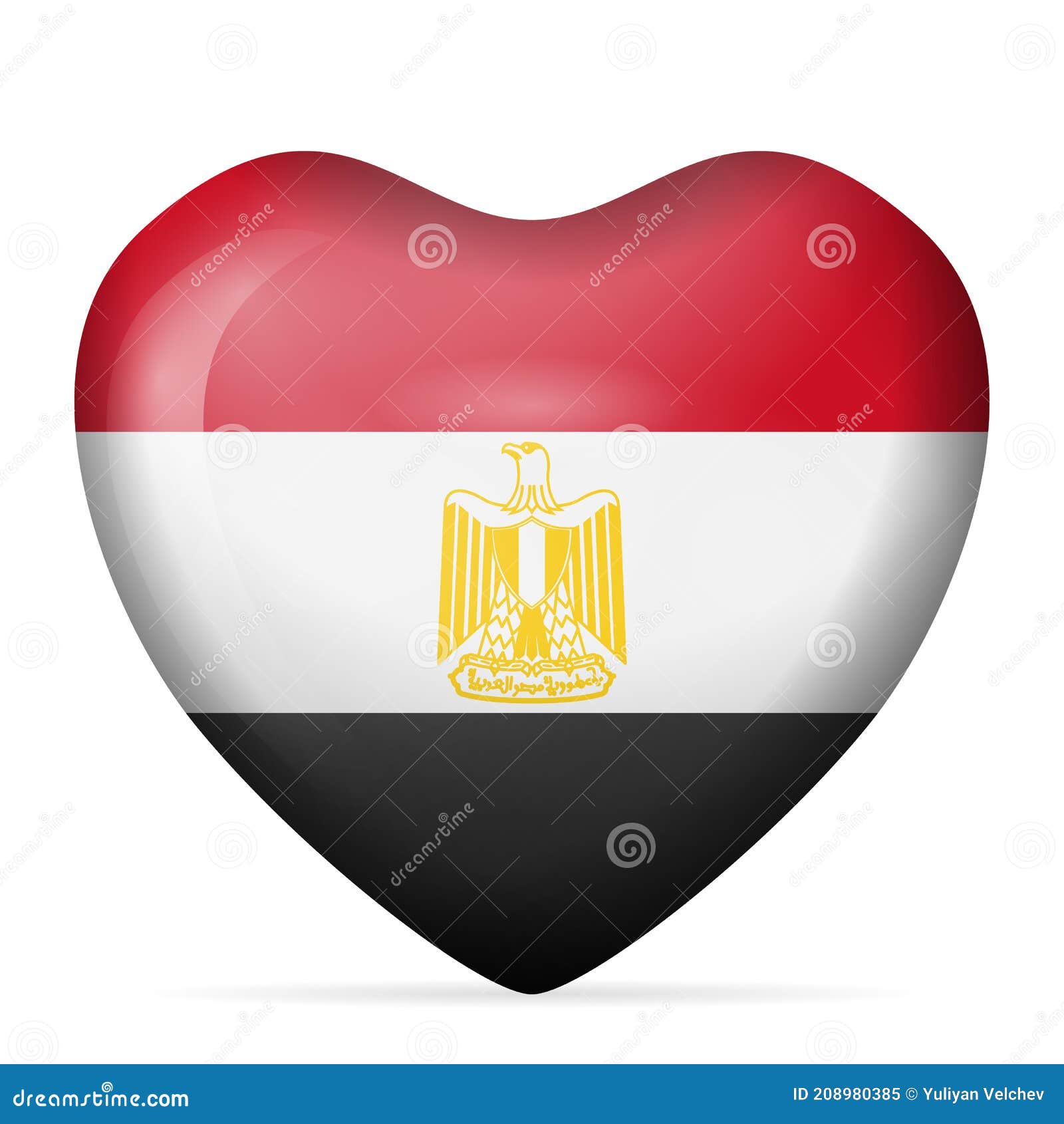 Heart Egypt flag stock vector. Illustration of patriotic - 208980385