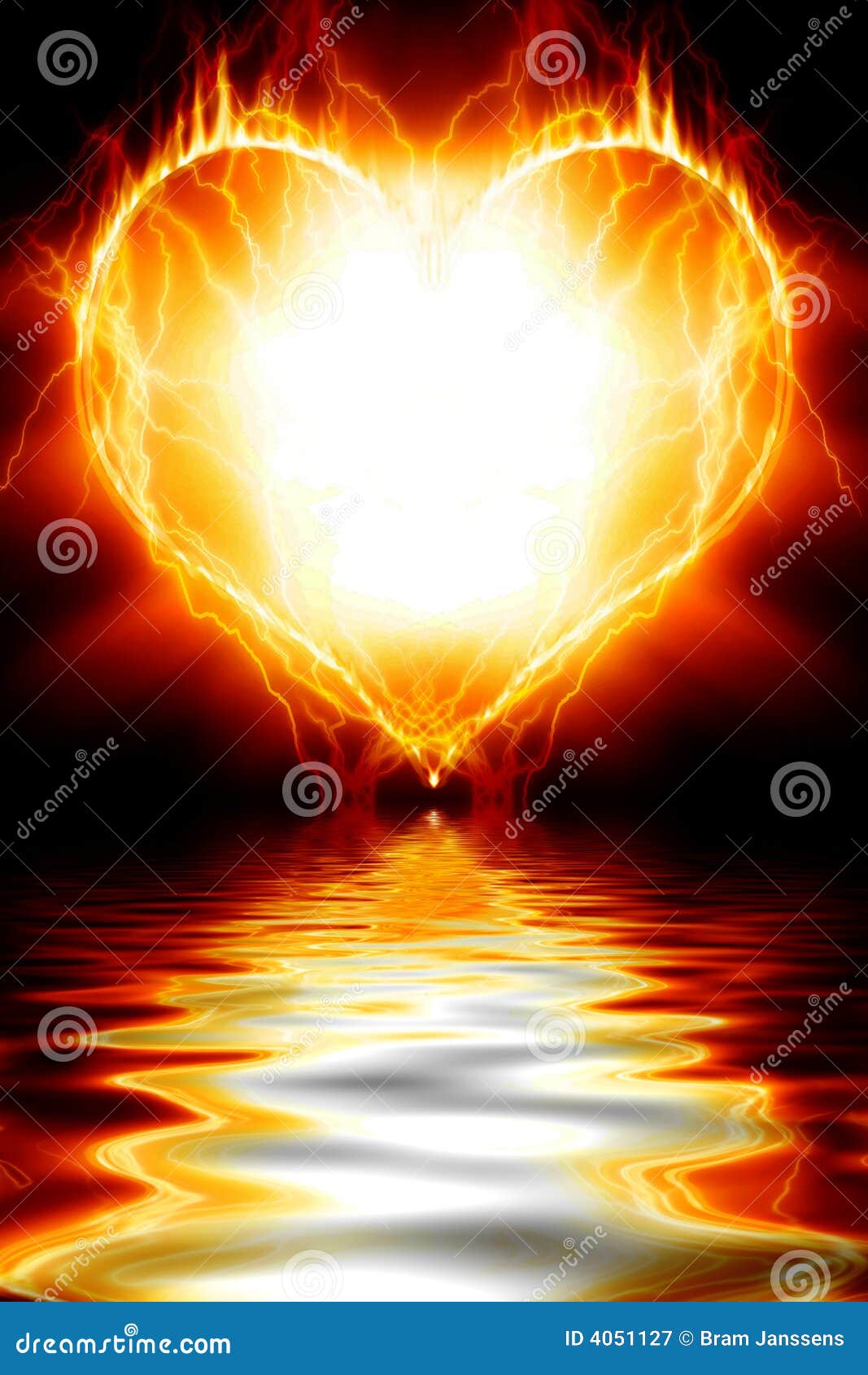 Heart on fire stock illustration. Illustration of love 4051127