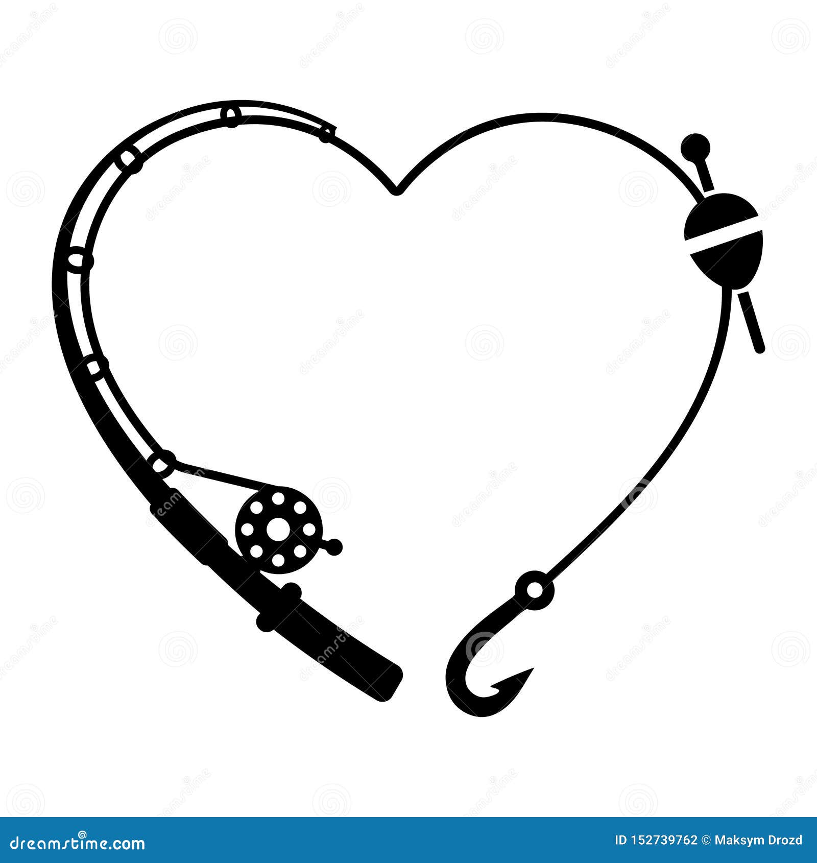 Download Heart Fishing Rod Vector Illustration Stock Illustration ...