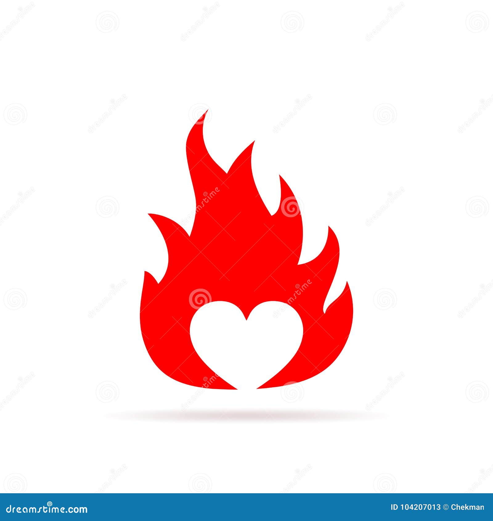 Heart in Flame. Vector Illustration Stock Illustration Illustration
