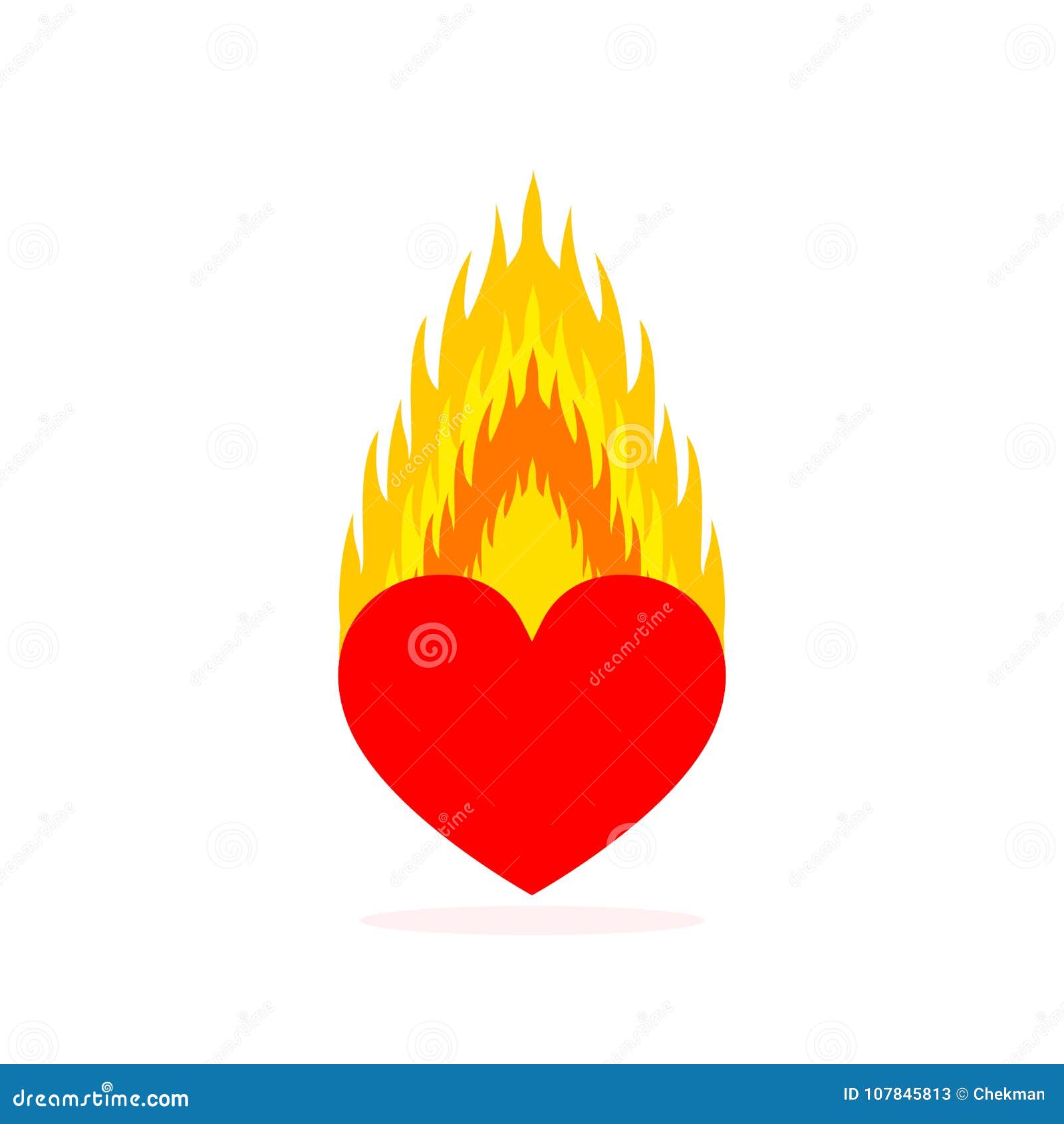 Heart in Flame. Vector Illustration Stock Illustration Illustration