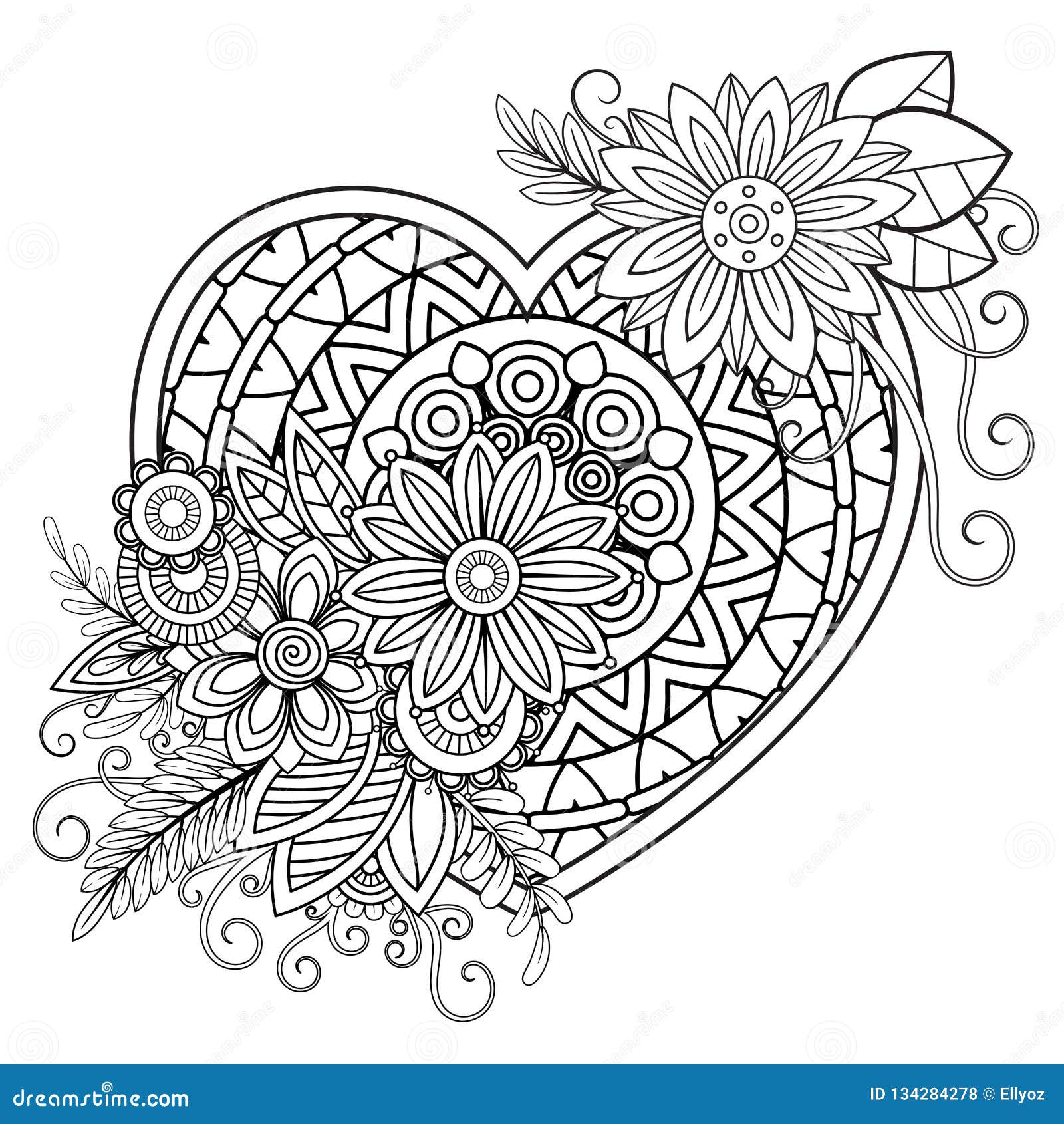 Valentines Day Coloring Page Stock Vector Illustration Of Card