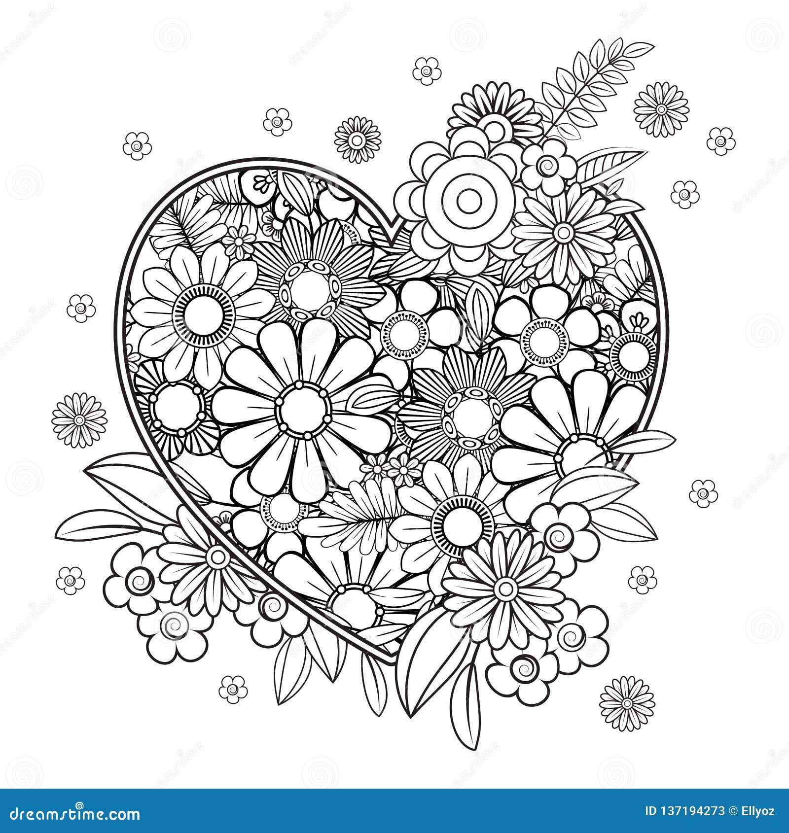 Valentines Day Coloring Page Stock Vector Illustration Of Page