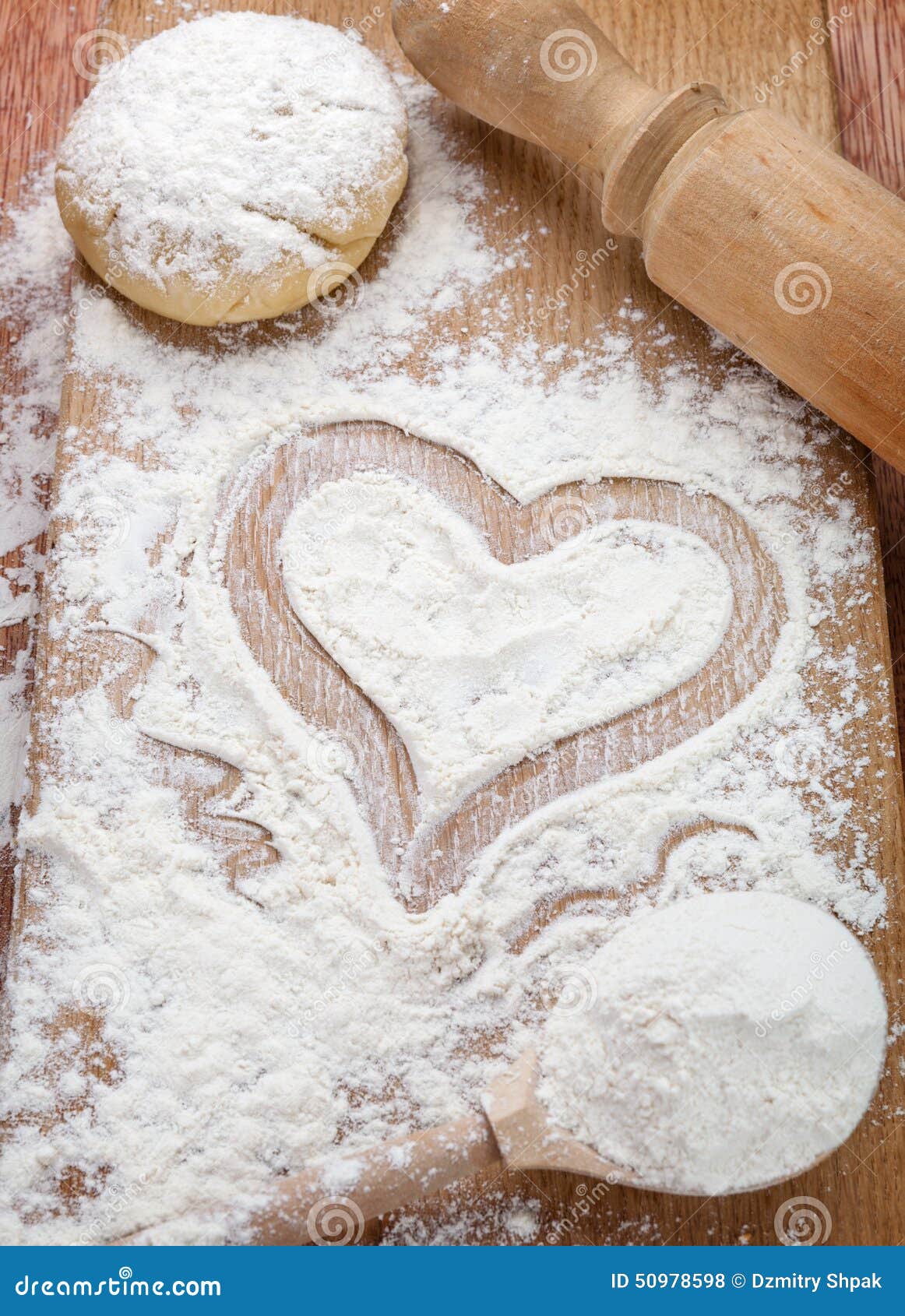 Heart of flour stock photo. Image of ingredient, nutrition 50978598