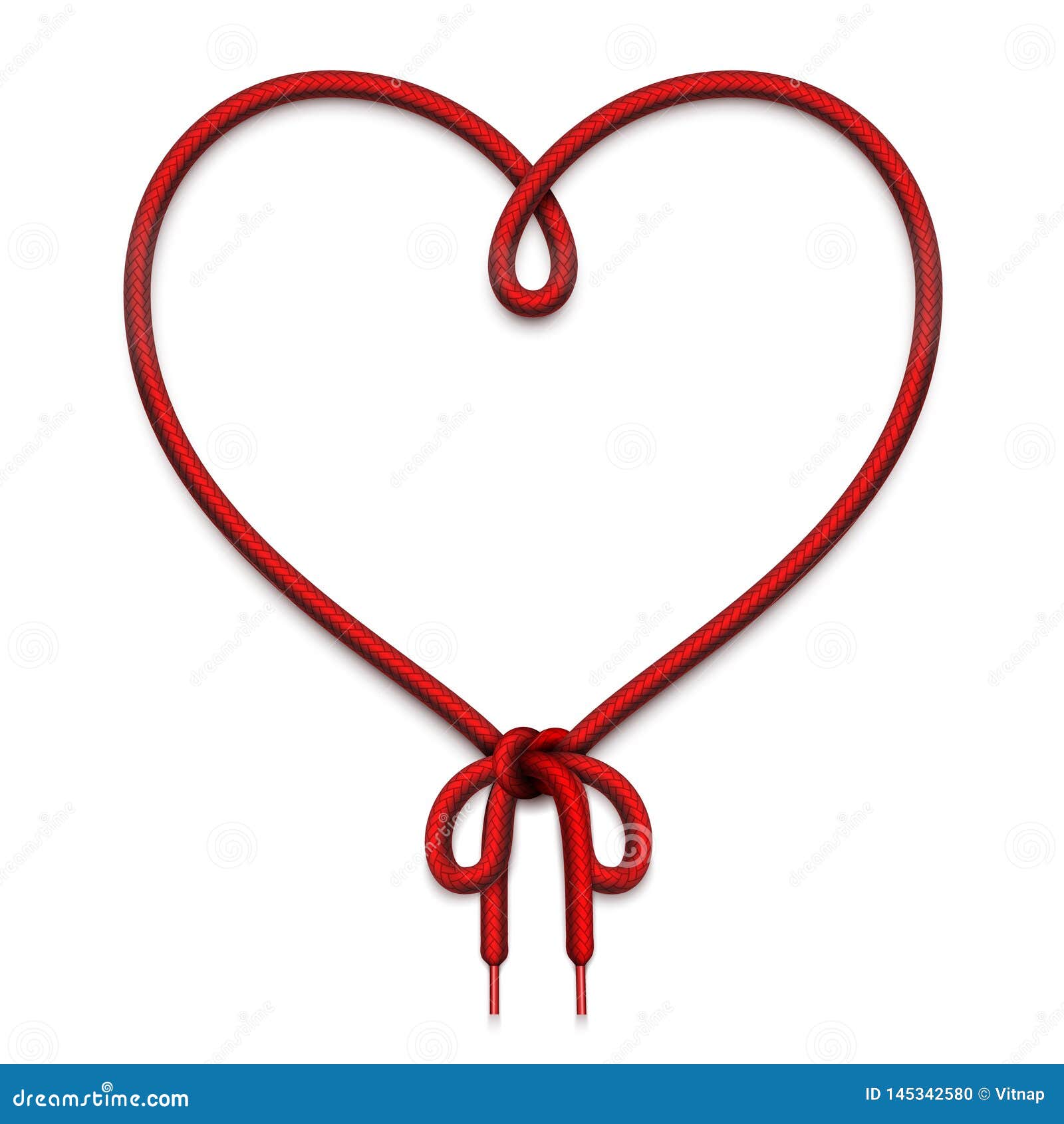 heart frame made of loop of lacing with bowknot.  template 
