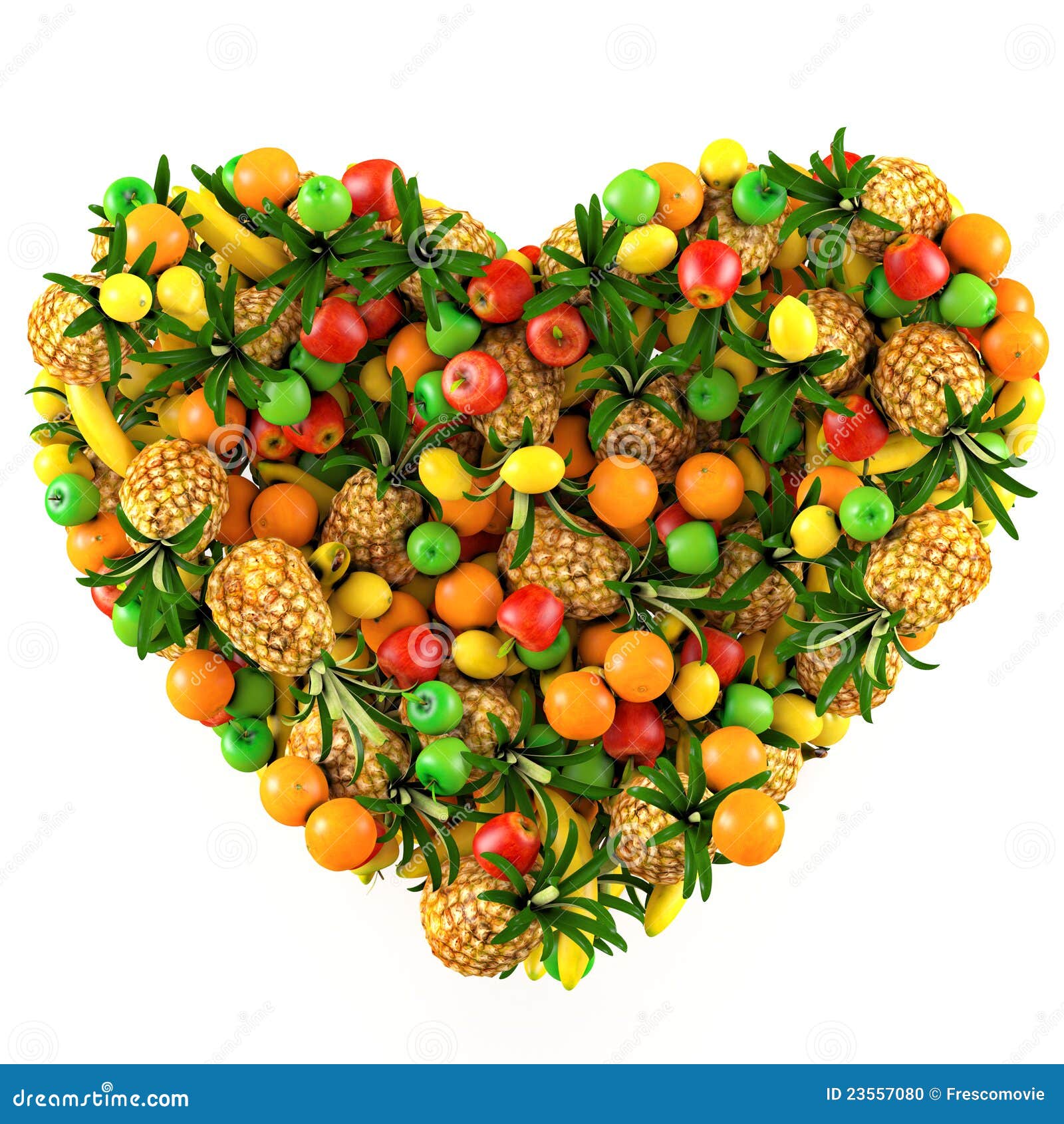 Heart of fruits. stock illustration. Illustration of symbol - 23557080
