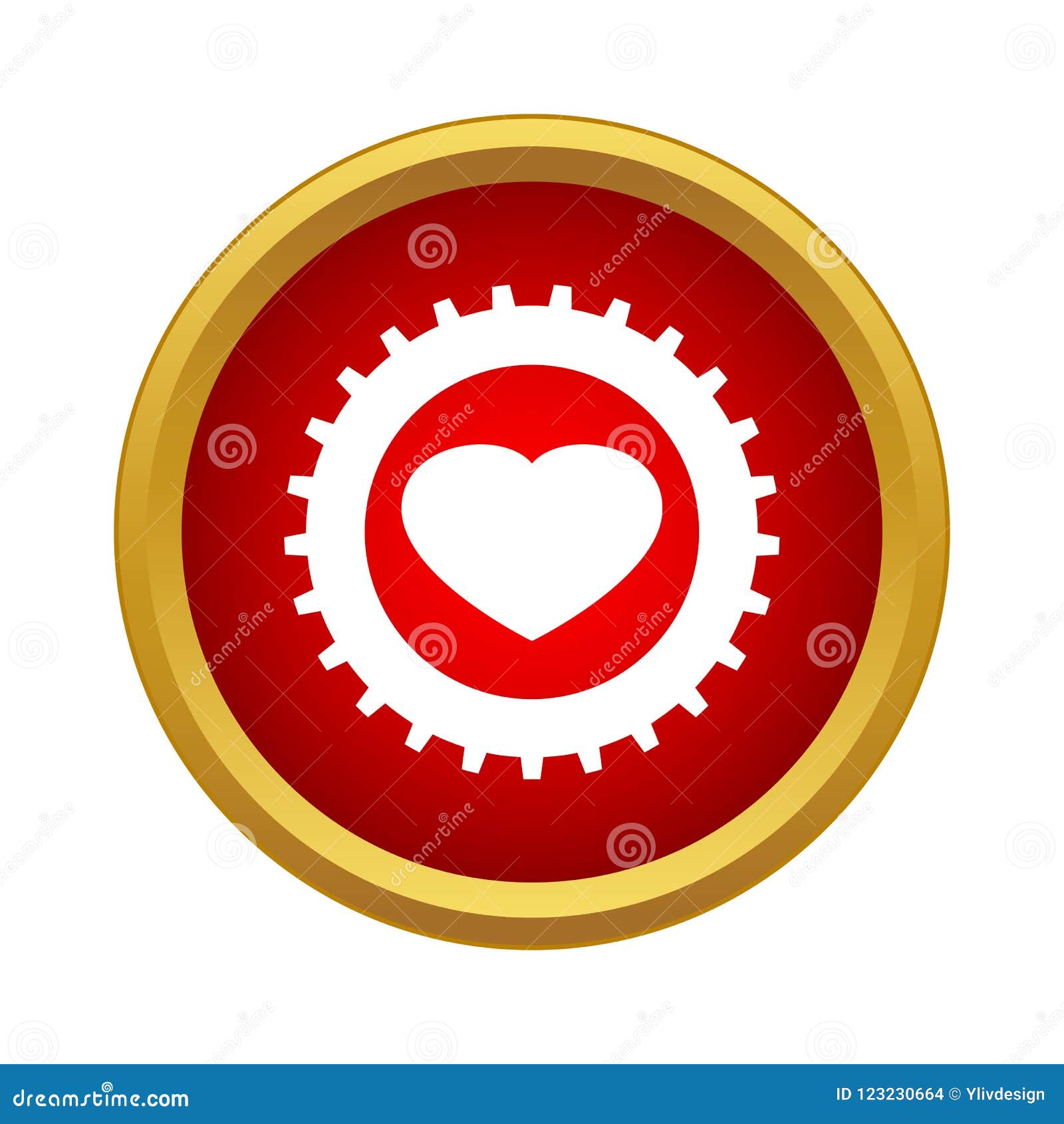 Heart in a Gear Icon, Simple Style Stock Illustration Illustration of