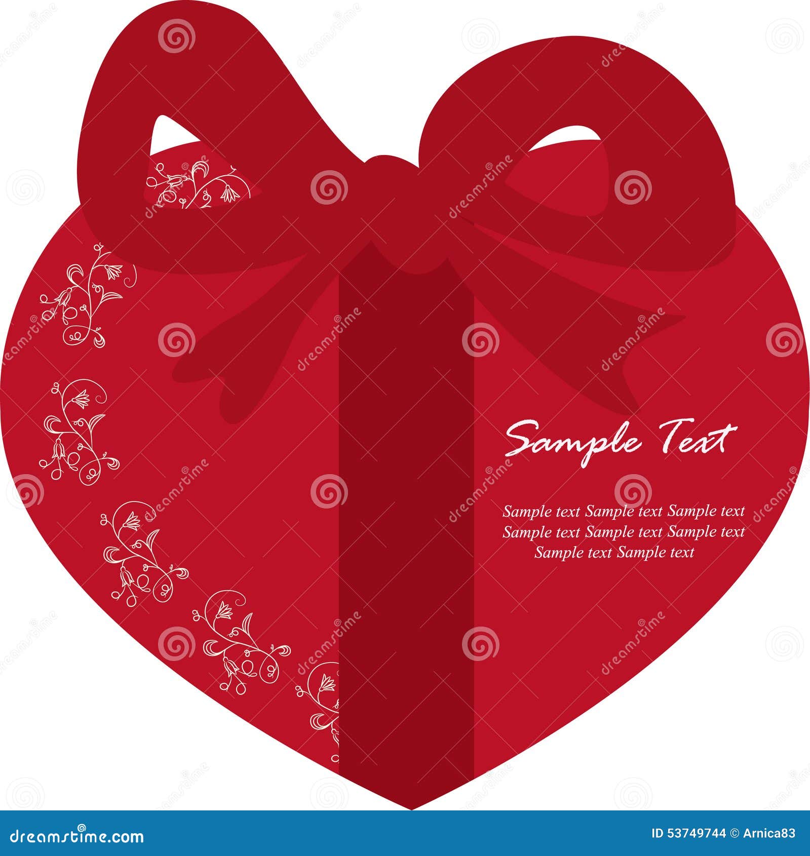 A heart gift box card stock vector. Illustration of elegance 53749744