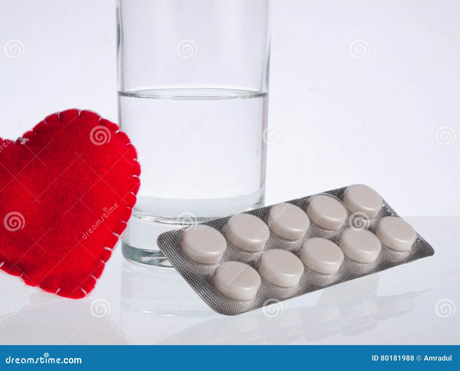 Heart, Glass of Water and Pills Stock Photo Image of feelings