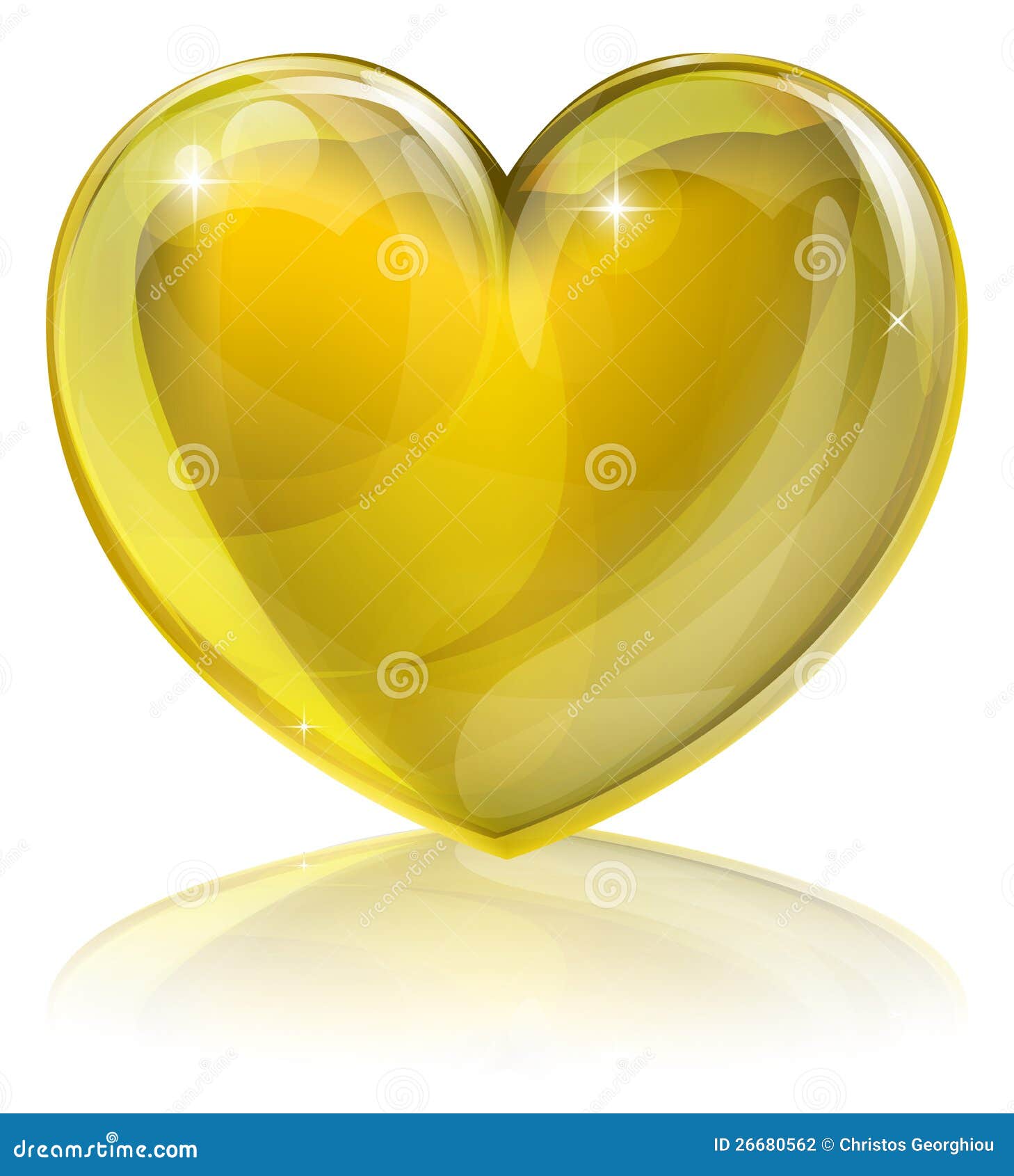 Download Heart of gold stock vector. Illustration of good, glass ...