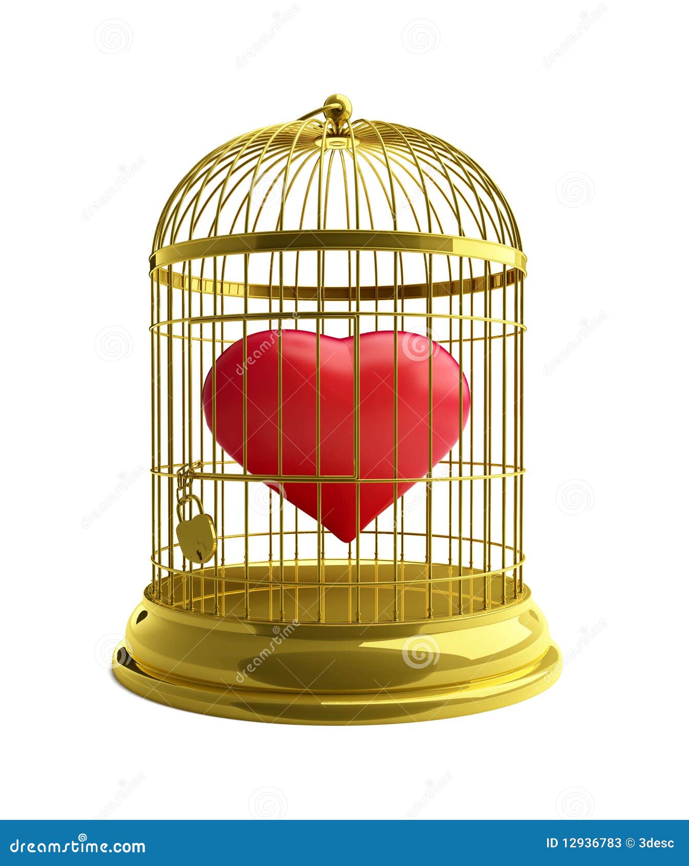 Heart in a golden cage stock illustration. Illustration of love ...