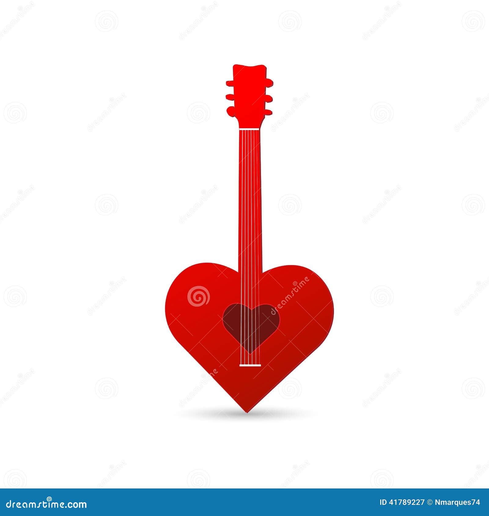 Heart Guitar stock vector. Illustration of acoustic, classic 41789227