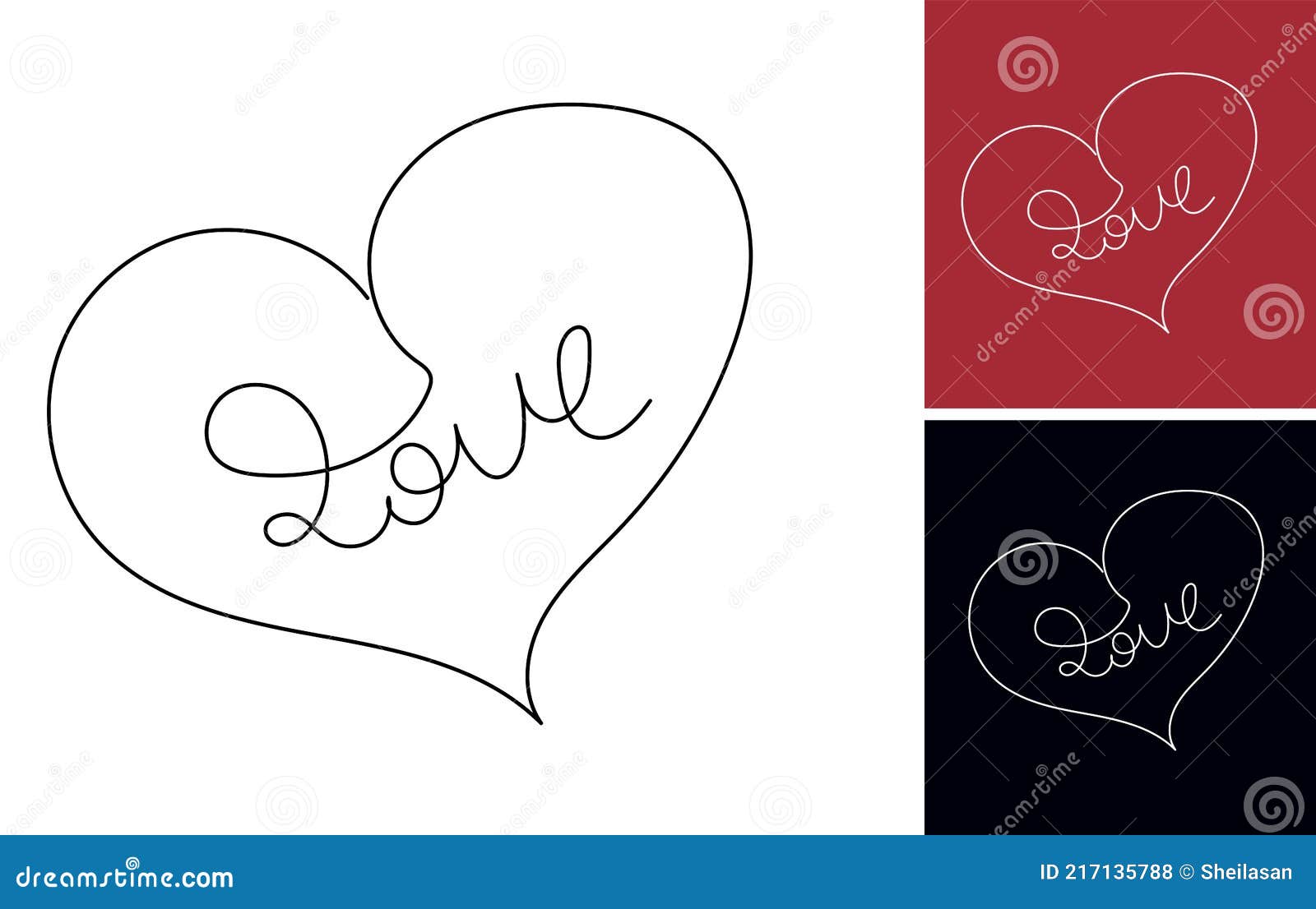 heart hand drawing written love - freehand minimalista