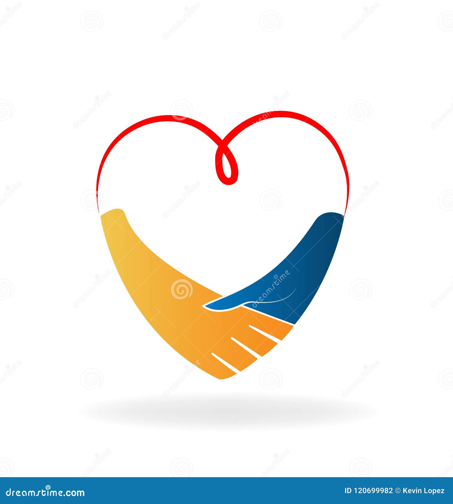 Heart Handshake Agreement Vector Stock Vector - Illustration of care ...