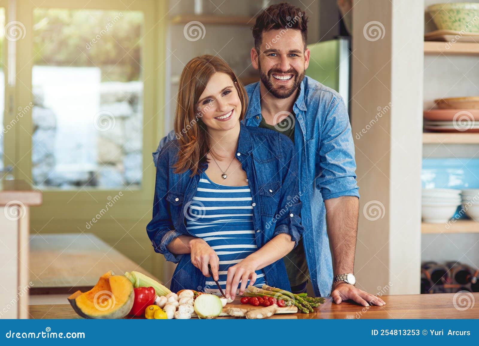 Heart-healthy Cooking for Two. Portrait of a Happy Young Couple