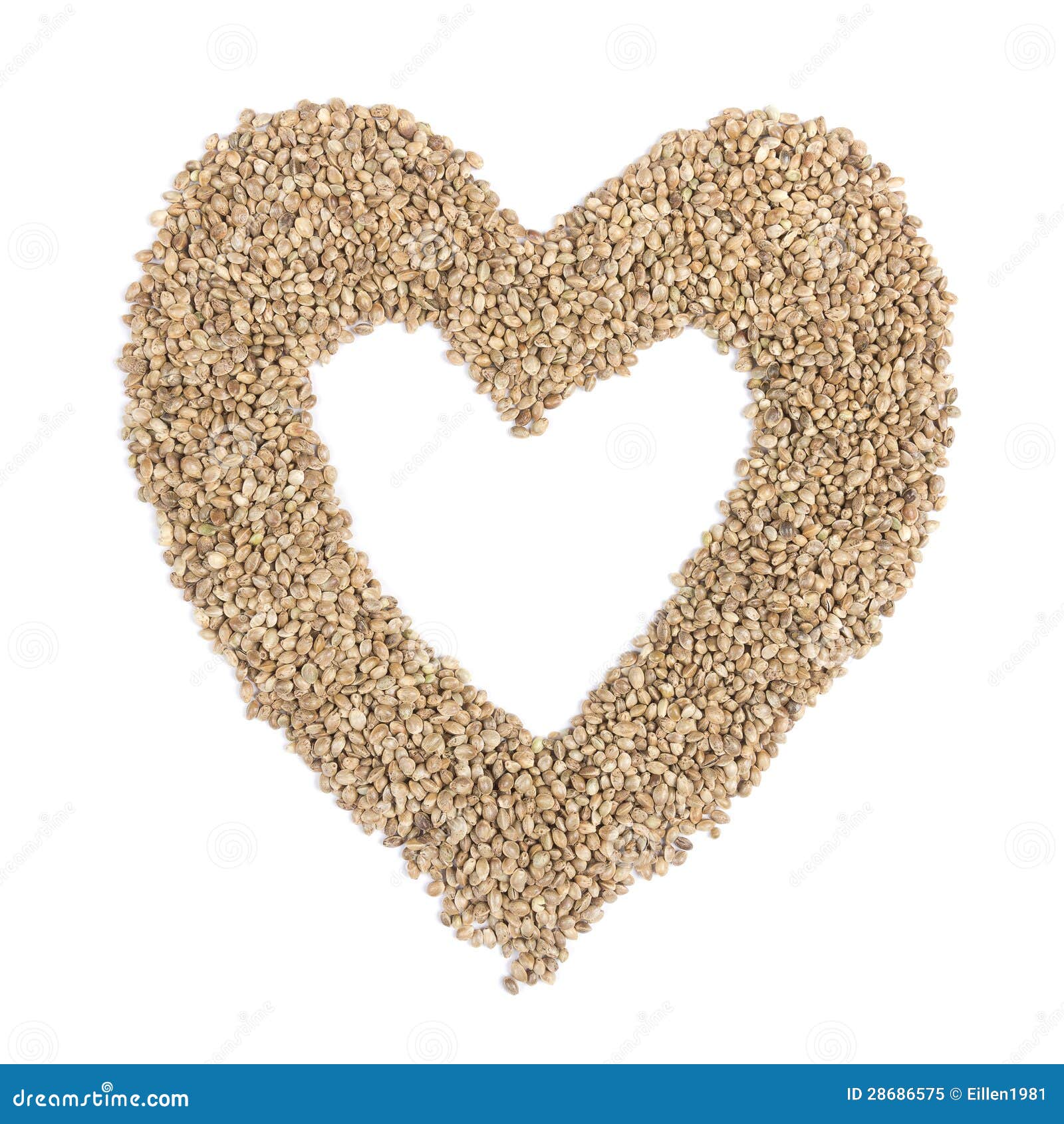 Heart from hemp seeds stock image. Image of food, objects 28686575