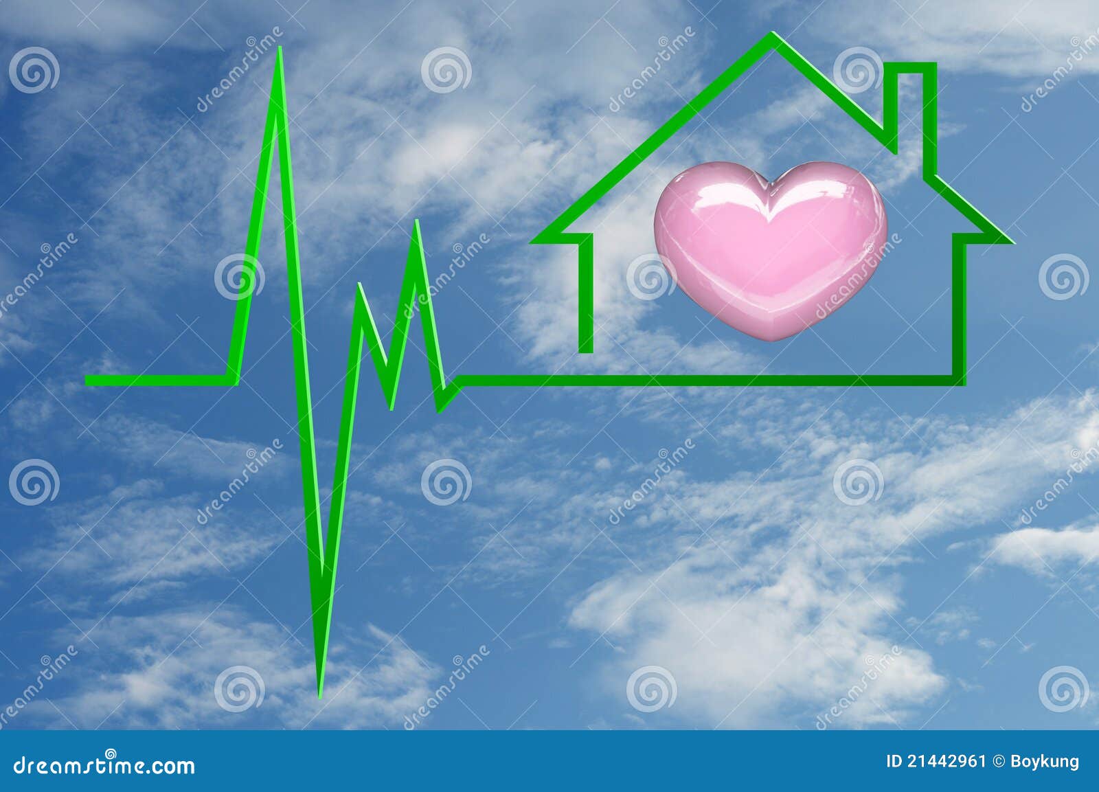 Heart at Home stock illustration. Illustration of home 21442961