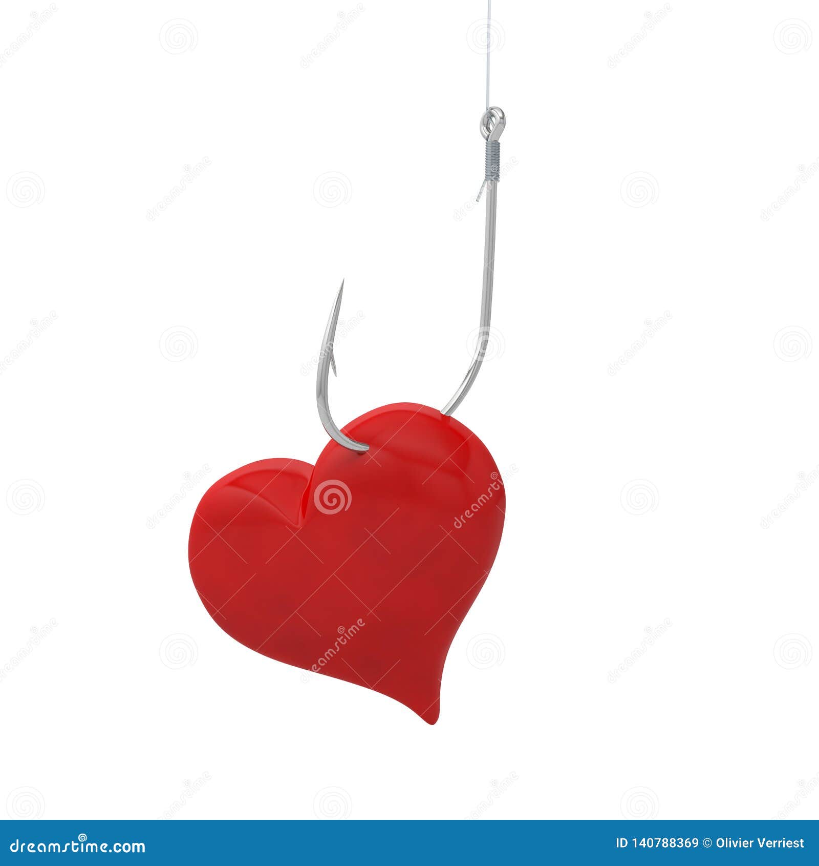 Heart Hook Fishing Fishhook Stock Illustration Illustration of