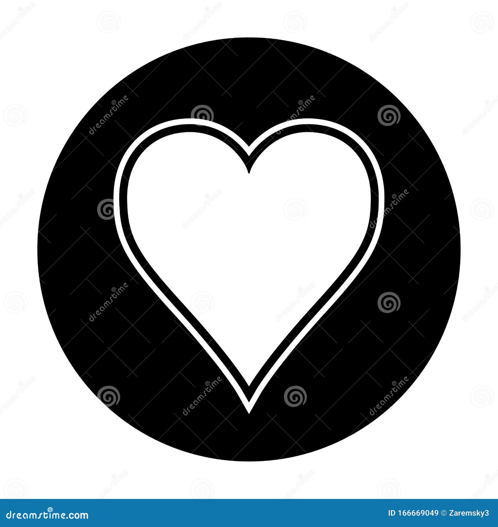Heart Icon Black and White Vector Illustration Stock Vector