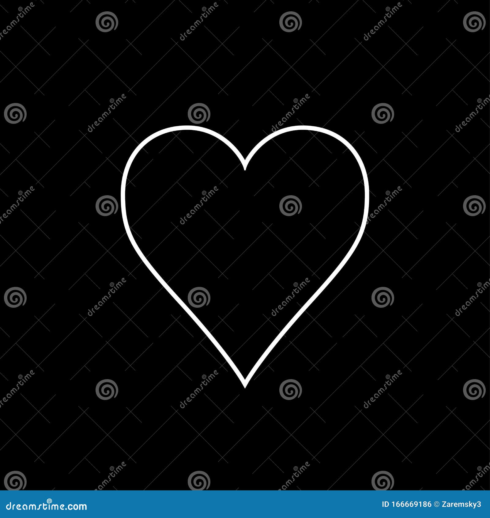Heart Icon Black and White Vector Illustration Stock Vector