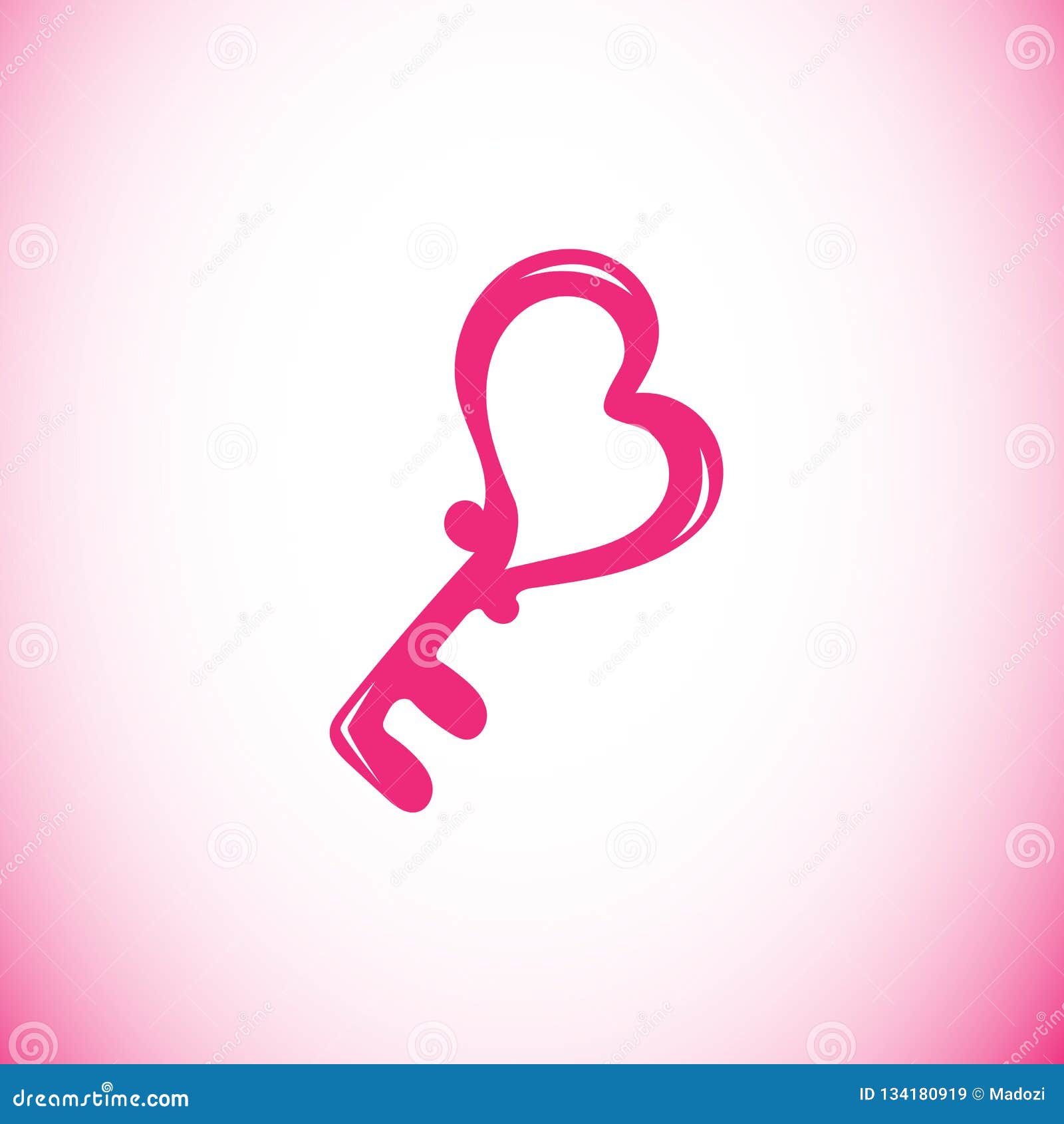 Heart key icon stock vector. Illustration of pink, shape ...