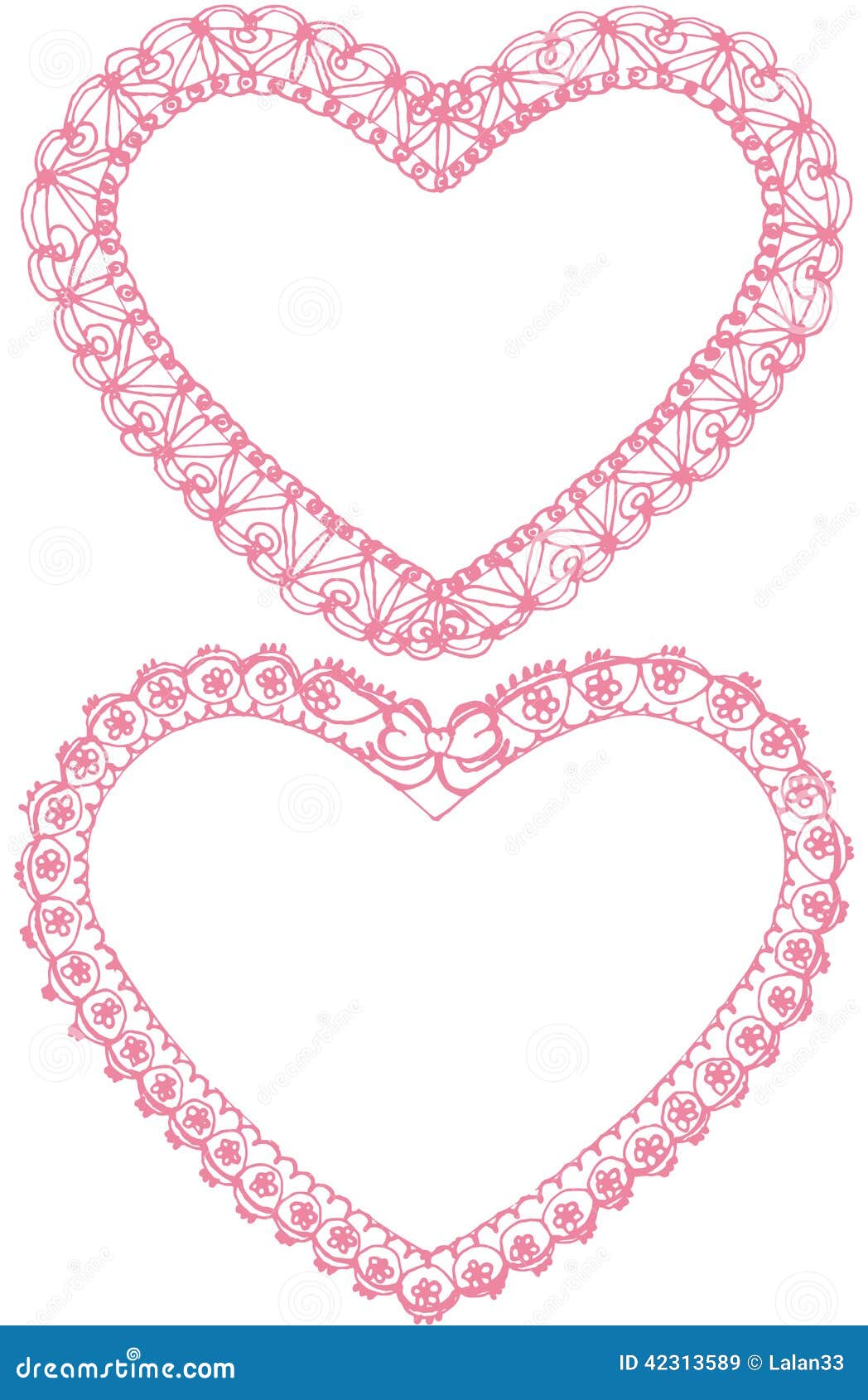 Download Heart lace frames. stock vector. Illustration of hand ...