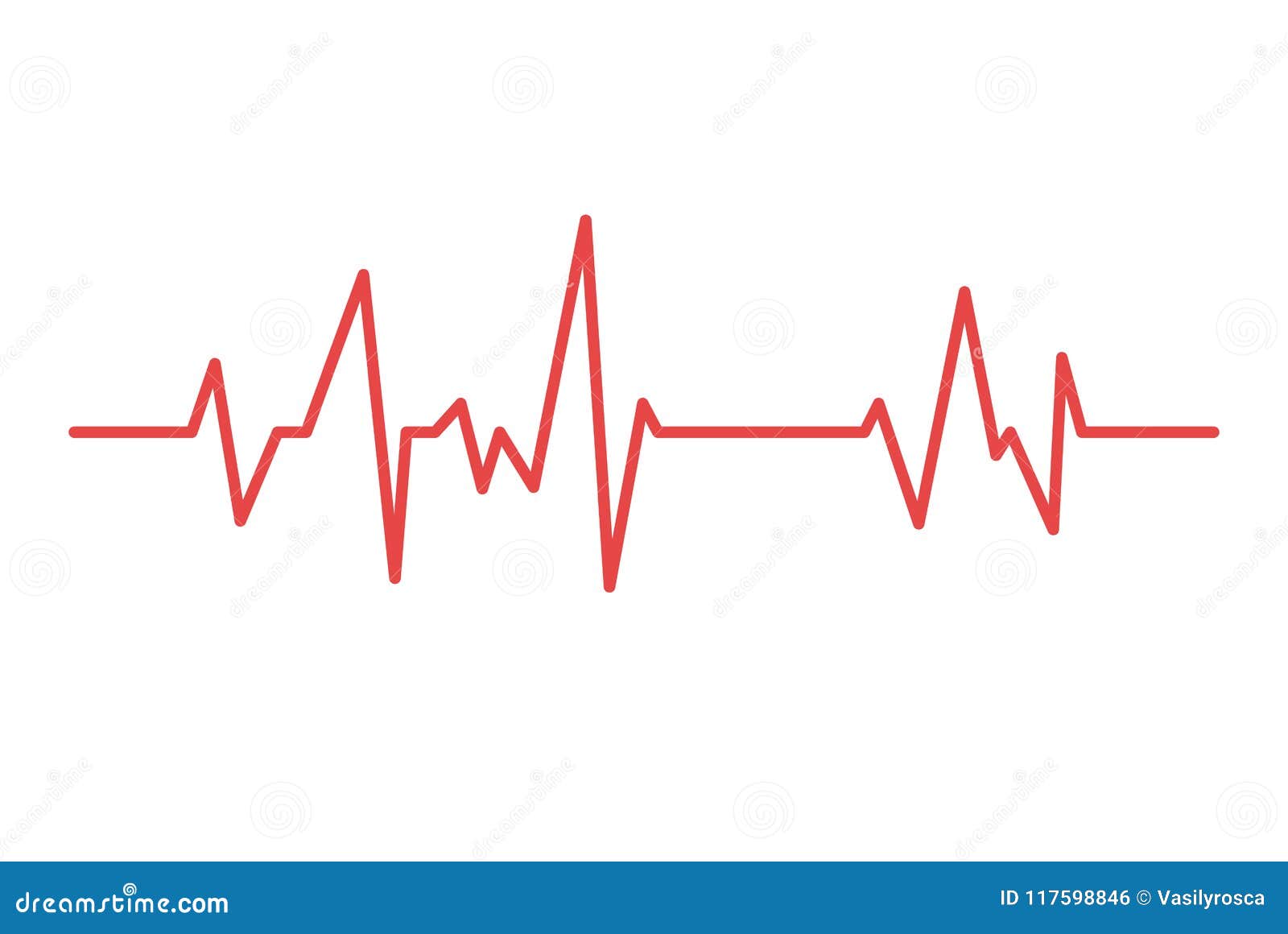 Heart Line. Vector Cardiogram Health Medical Heartbeat Pulse Stock