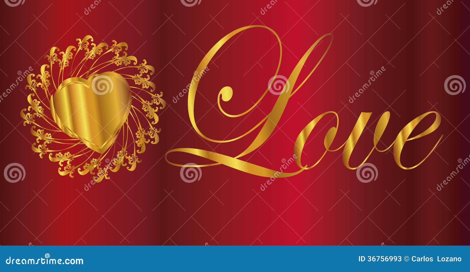 heart love background in gold