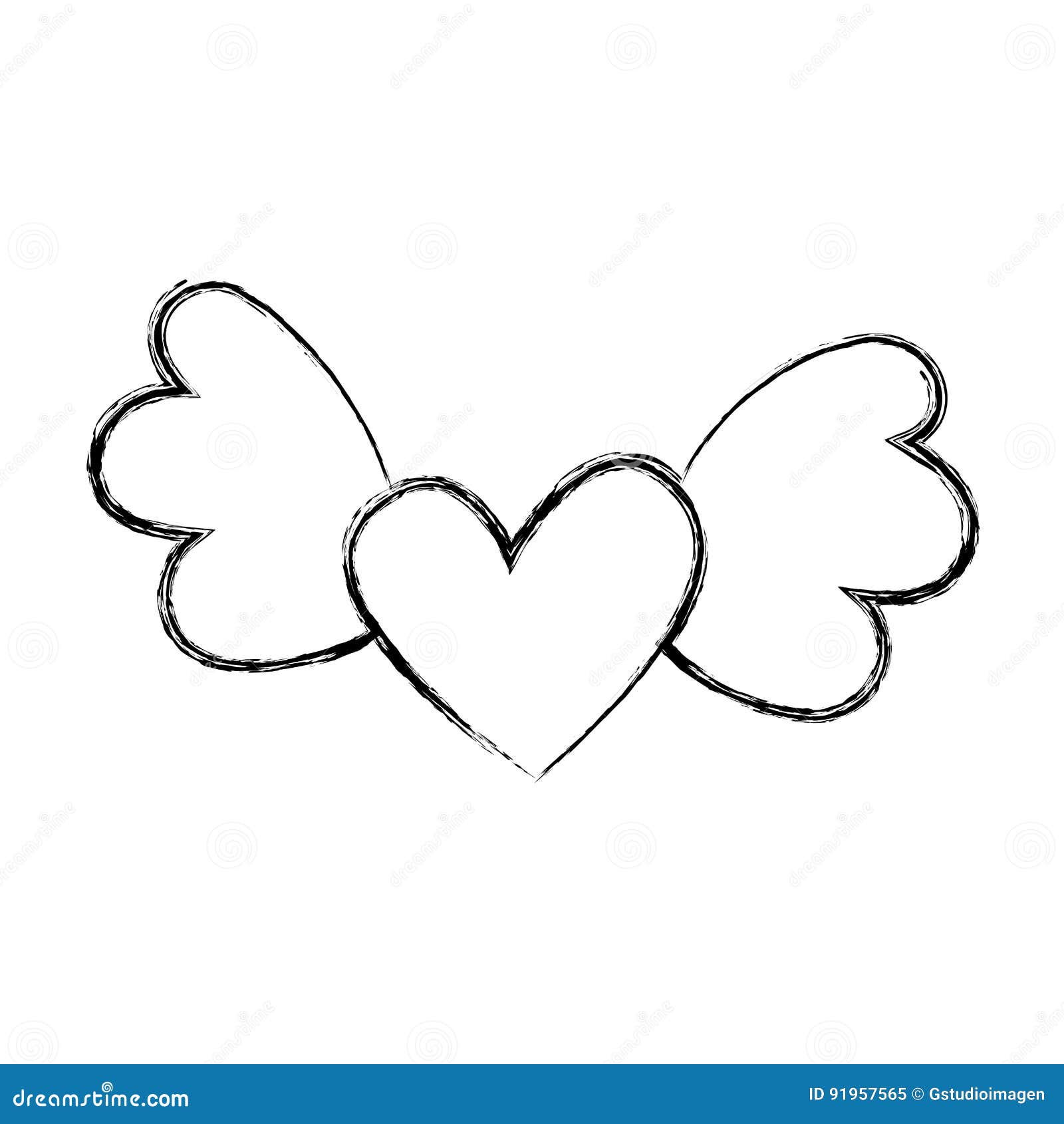 Heart love with wings stock vector. Illustration of glamour 91957565