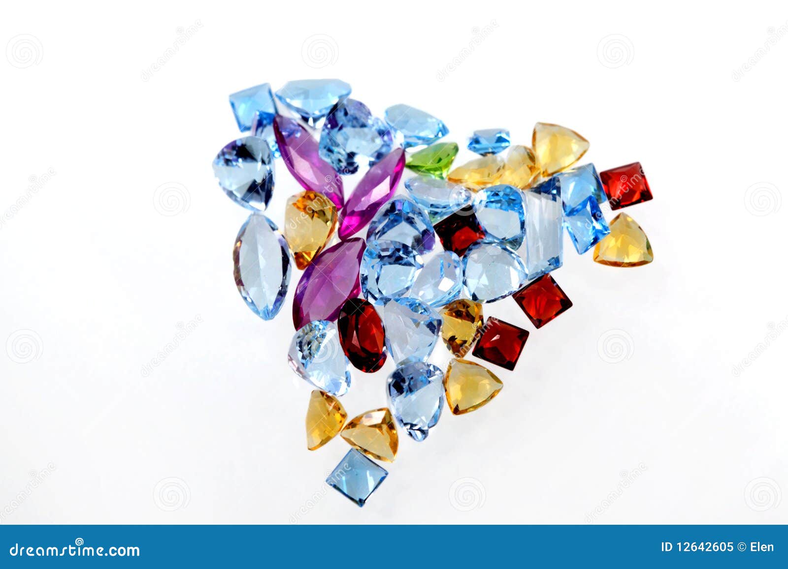 Glass Gems Crafting On White Background Stock Photo 1269951433
