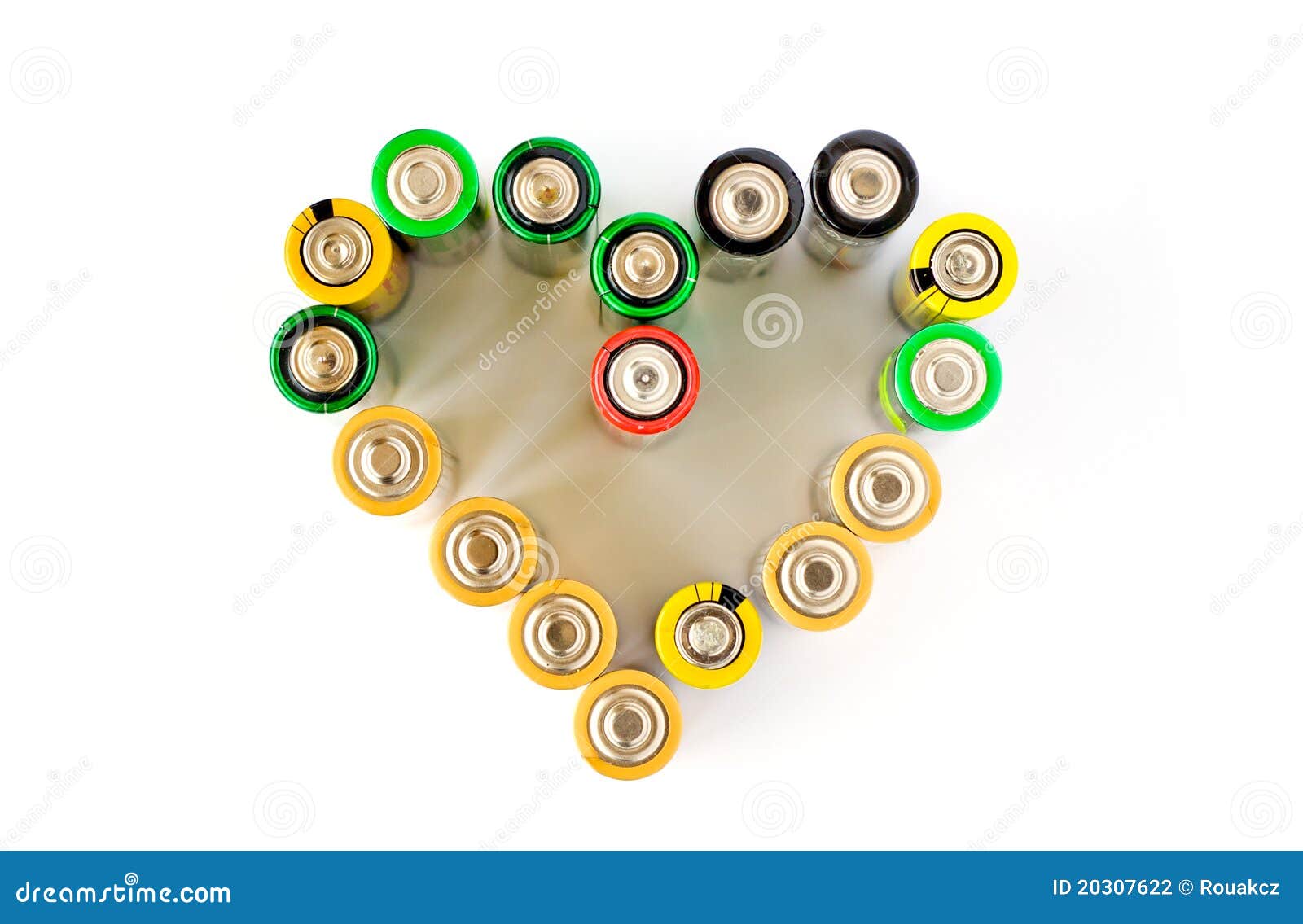 A Heart Made from AA Batteries Isolated Stock Photo Image of heart