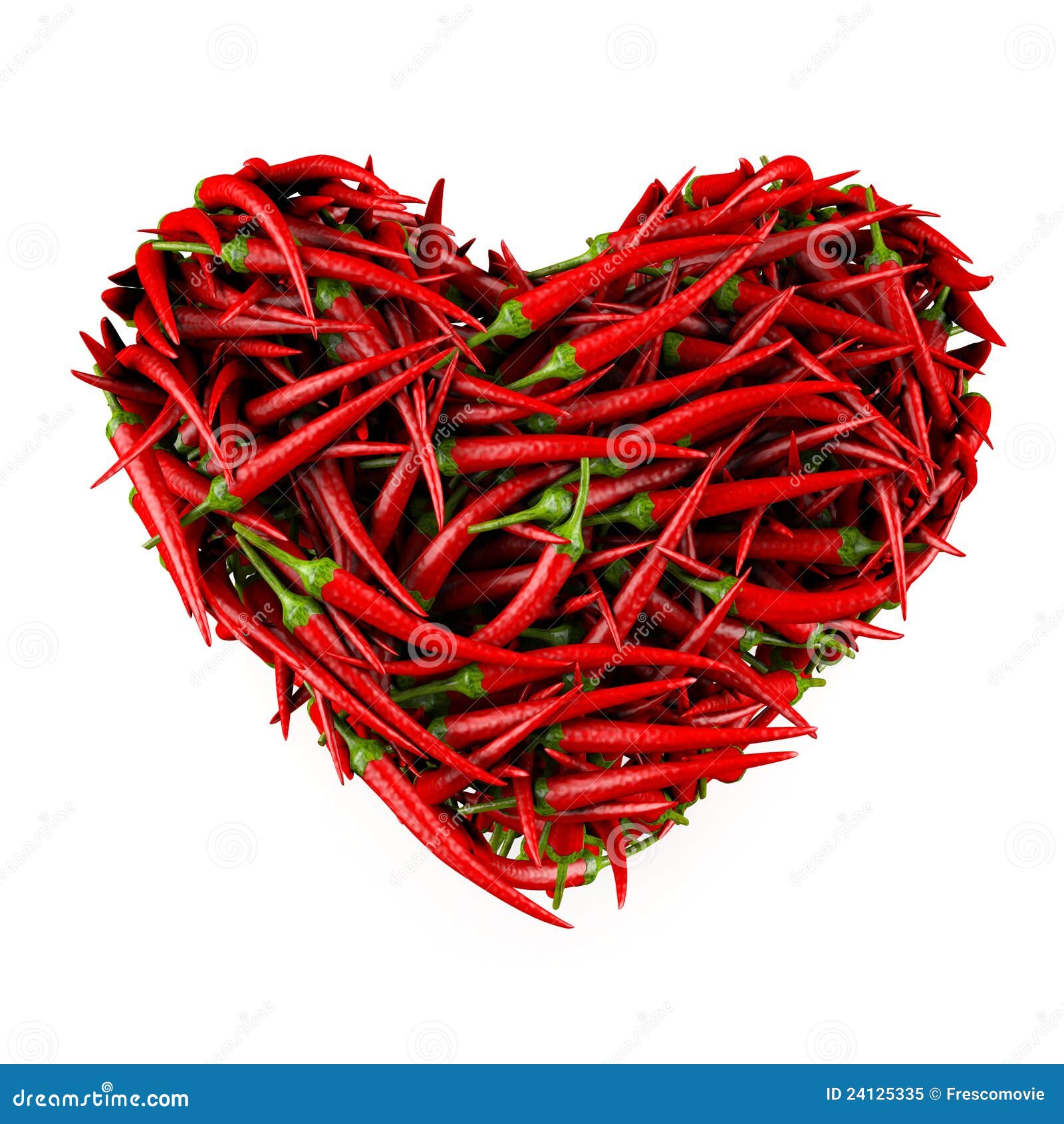 Heart Made of Chili Pepper. Stock Illustration Illustration of